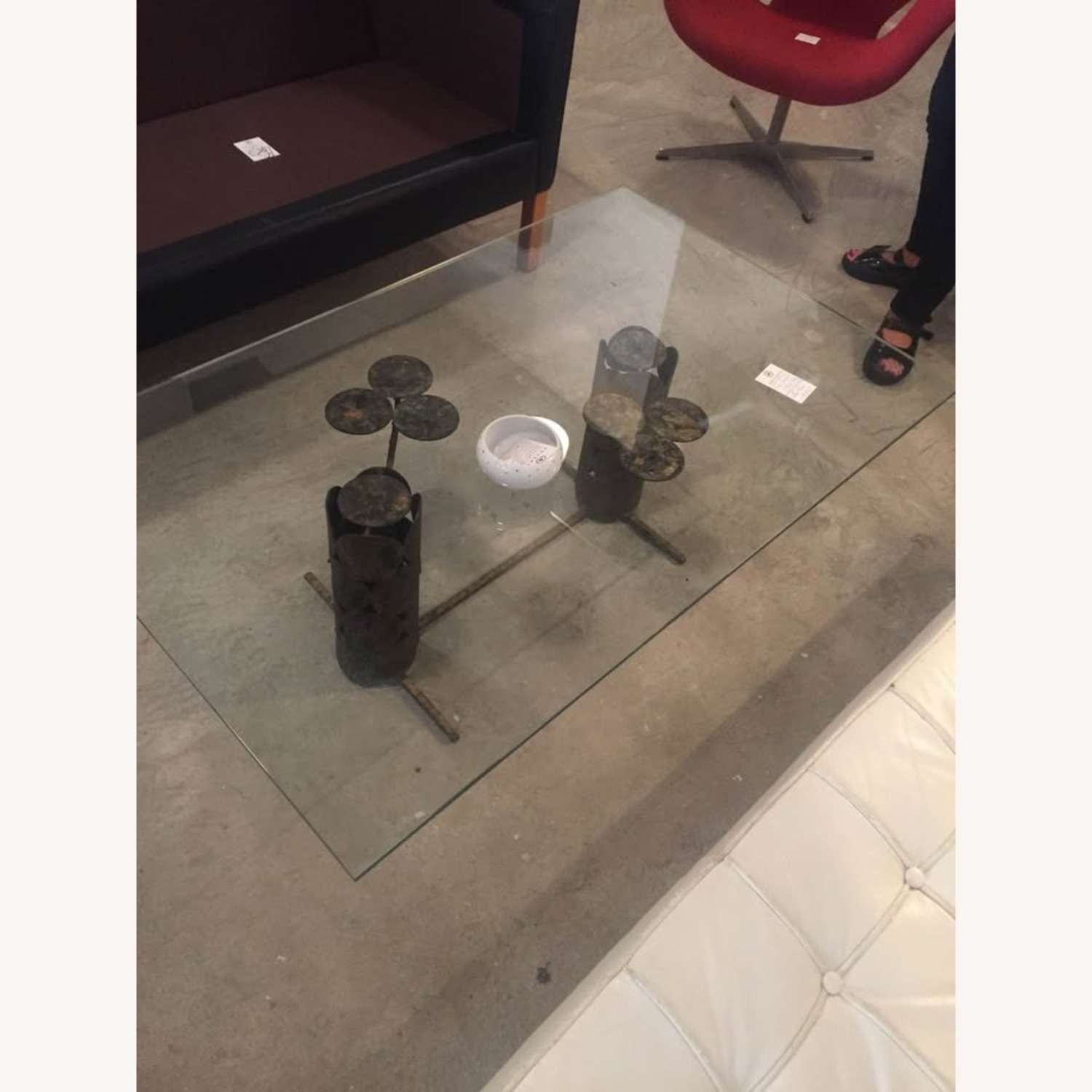 Midcentury Modern Glass and Metal Coffee Table - image-1