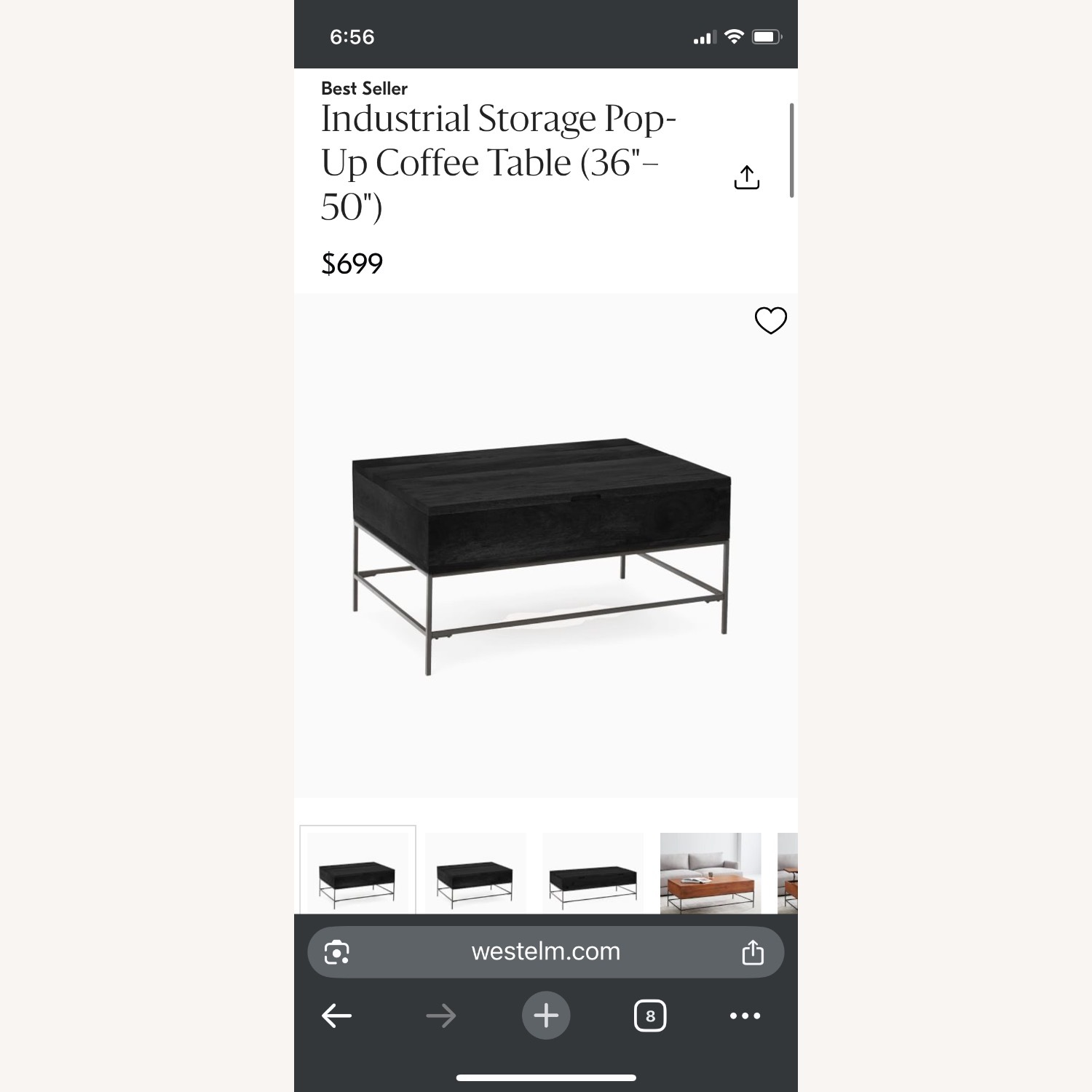 West Elm Industrial Storage Coffee Table  - image-4