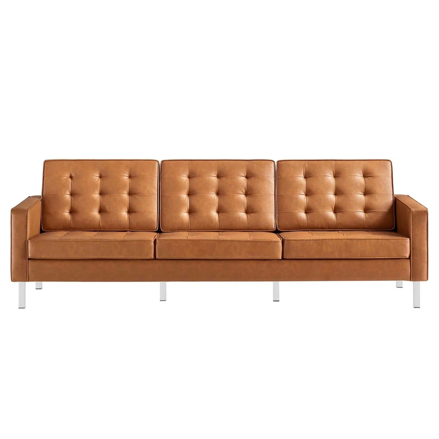 Modway Loft Light Brown Faux Leather 3+ Seater Sofa - image-4