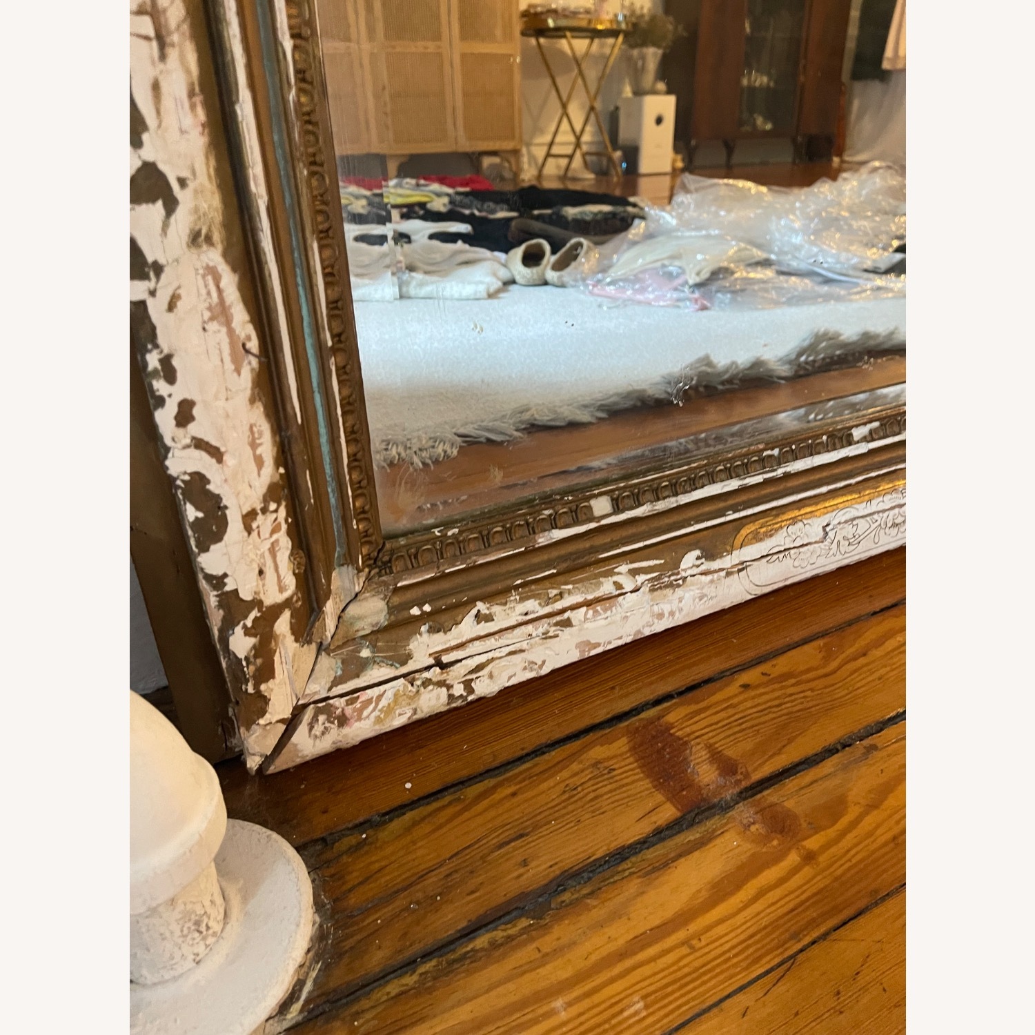 Shabby Chic White Wood Floor Mirror - image-8