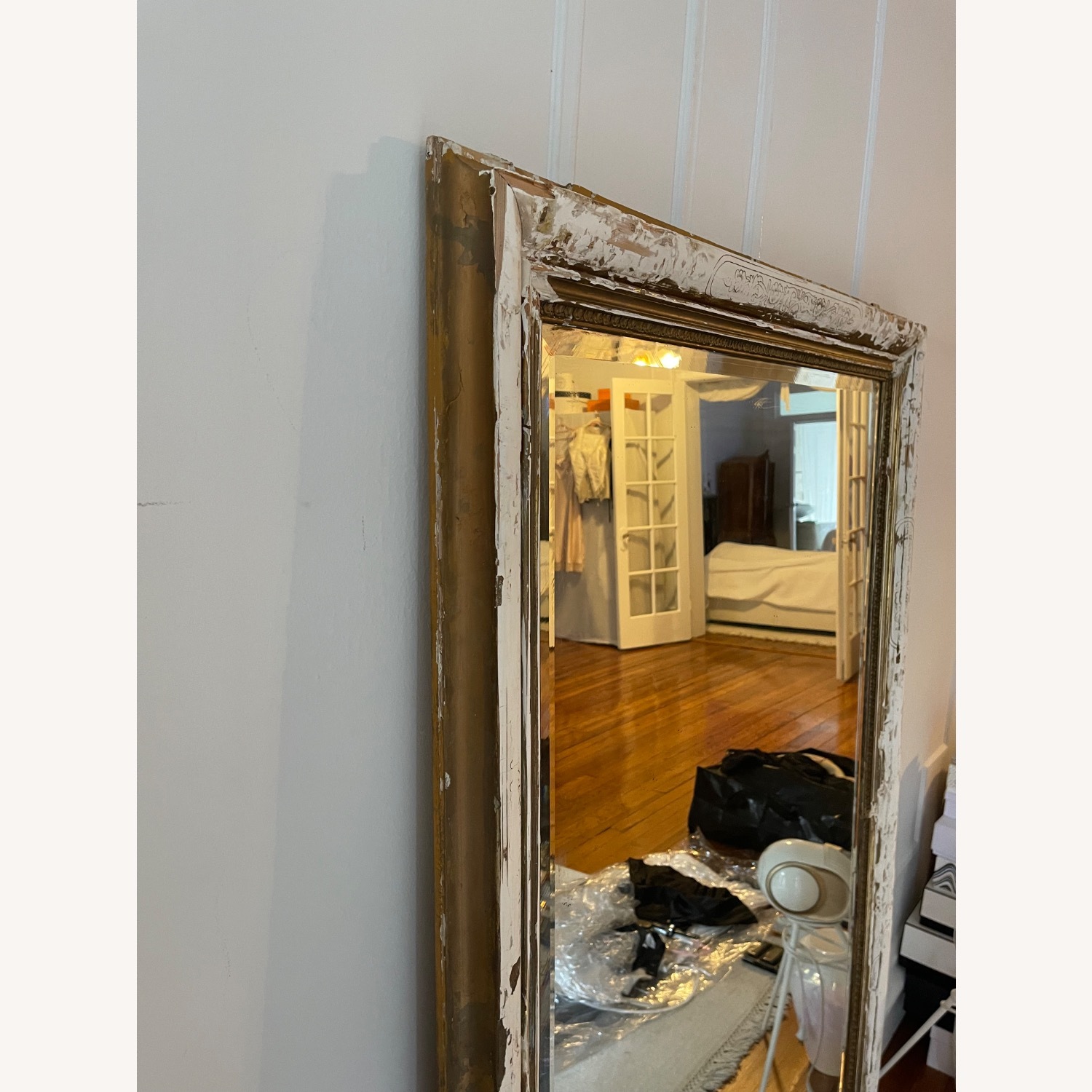 Shabby Chic White Wood Floor Mirror - image-3