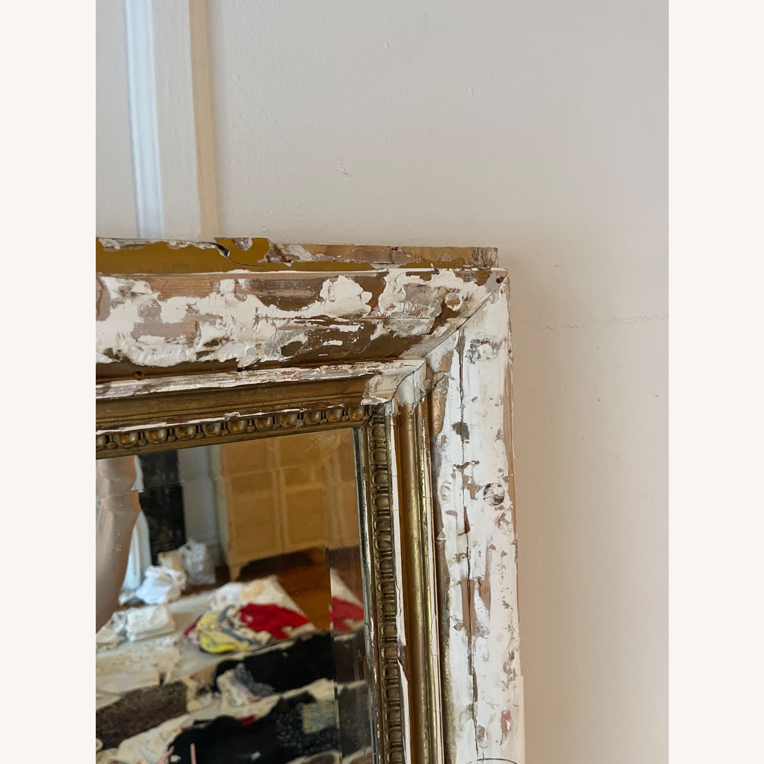 Shabby Chic White Wood Floor Mirror - image-5