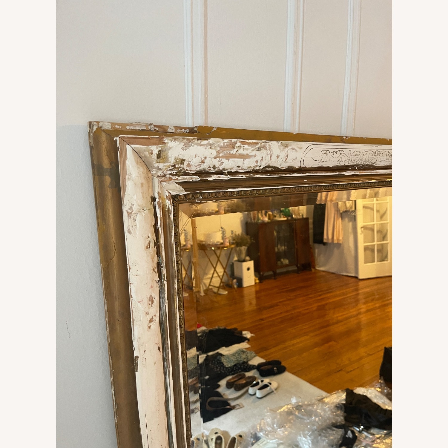 Shabby Chic White Wood Floor Mirror - image-9