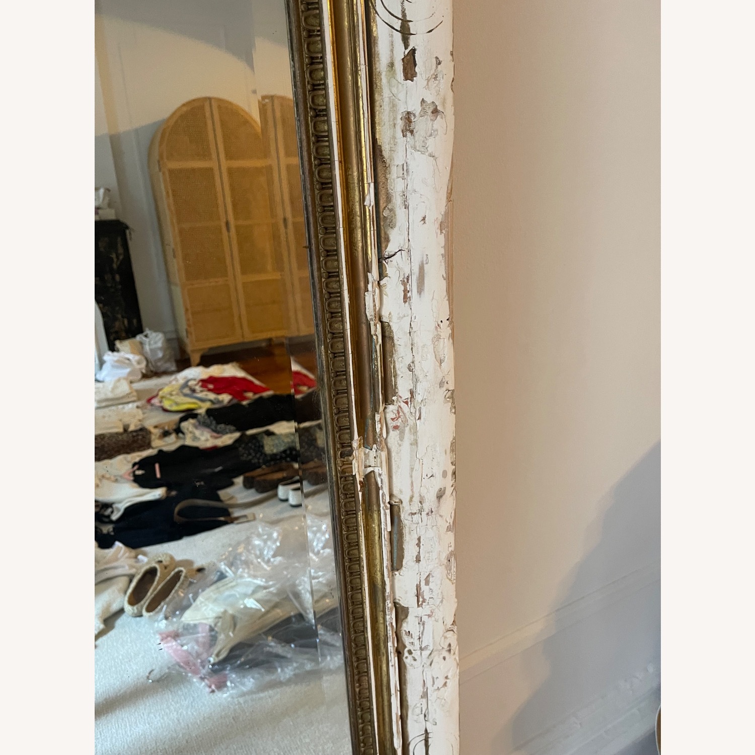 Shabby Chic White Wood Floor Mirror - image-6