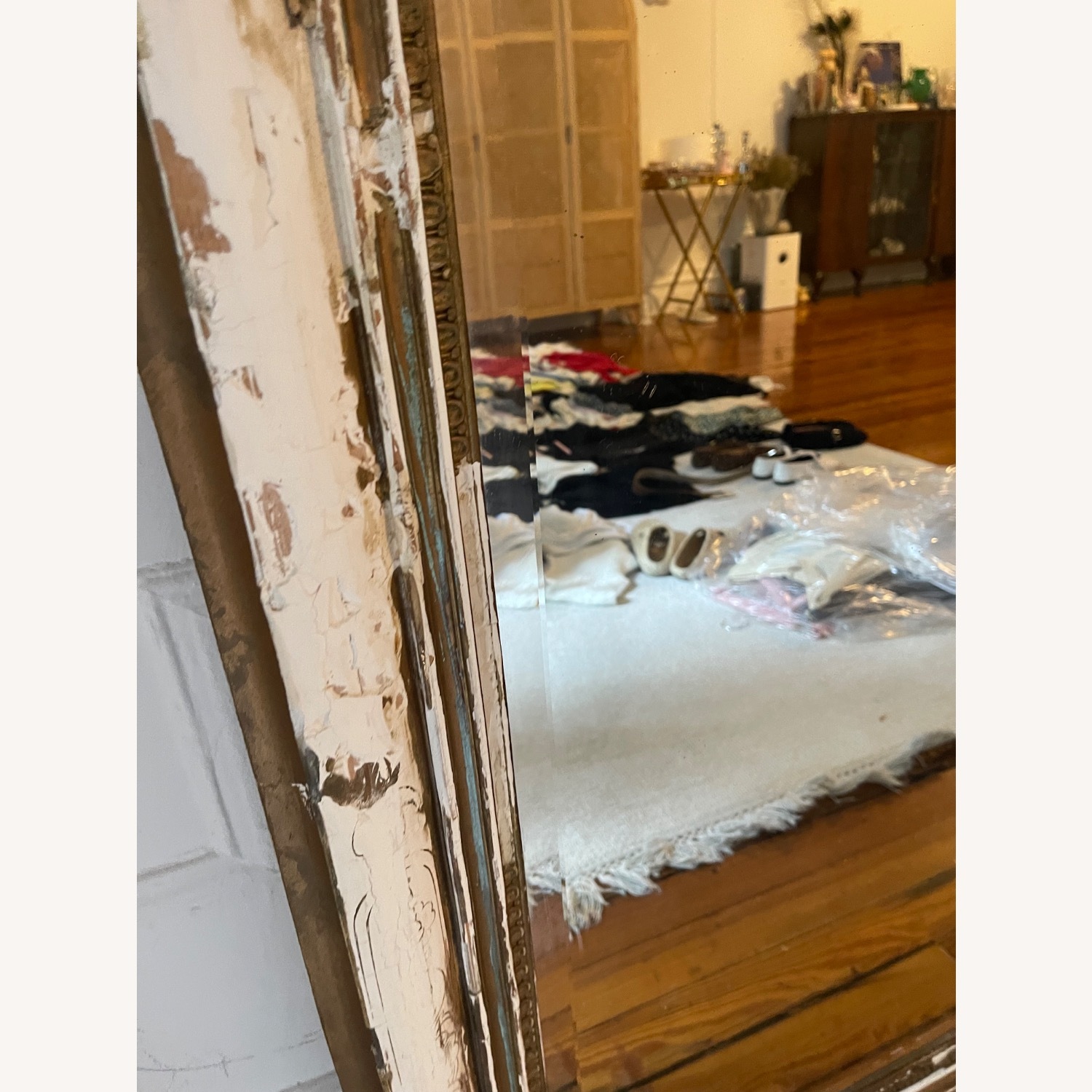 Shabby Chic White Wood Floor Mirror - image-7