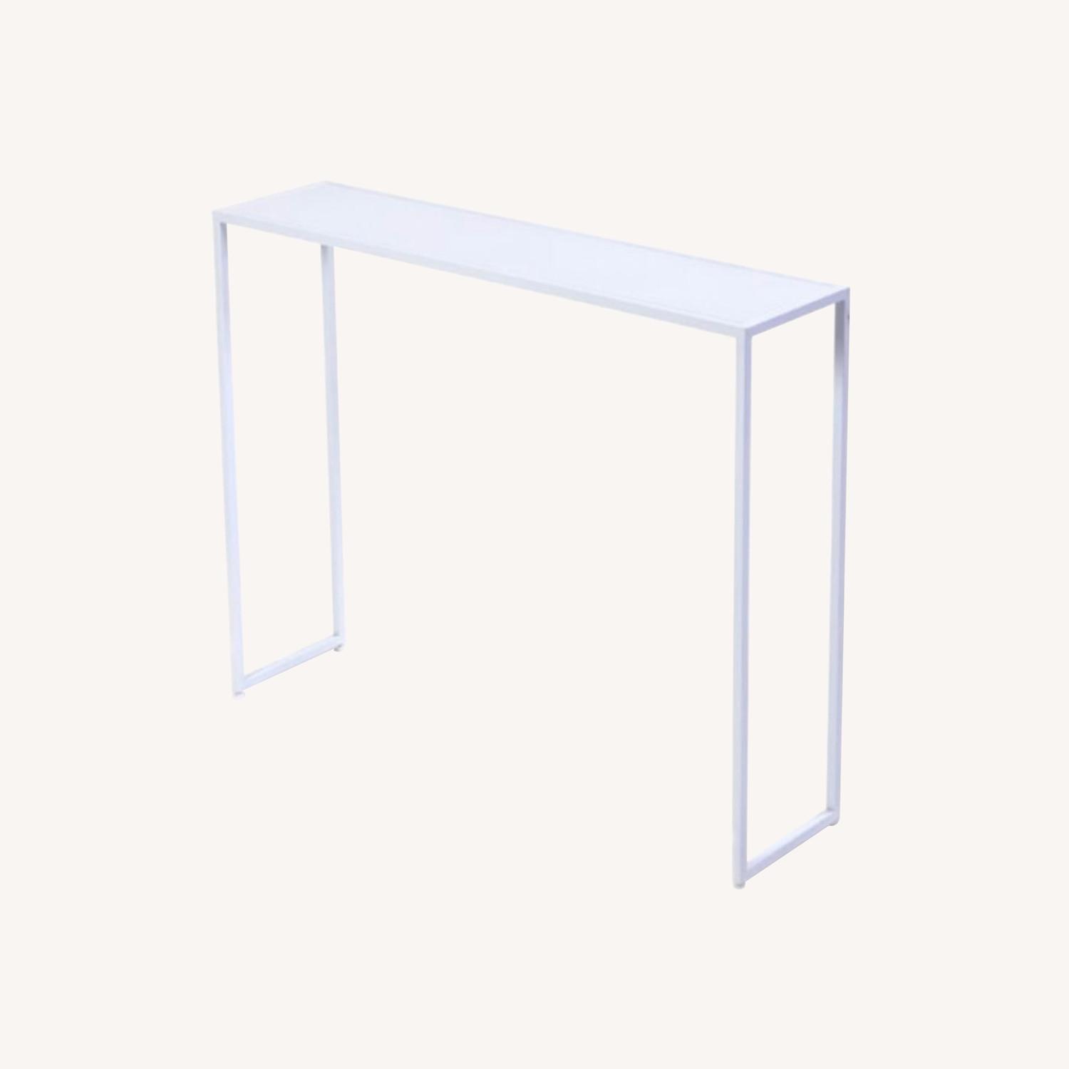 CB2 White Metal Side Table - image-0
