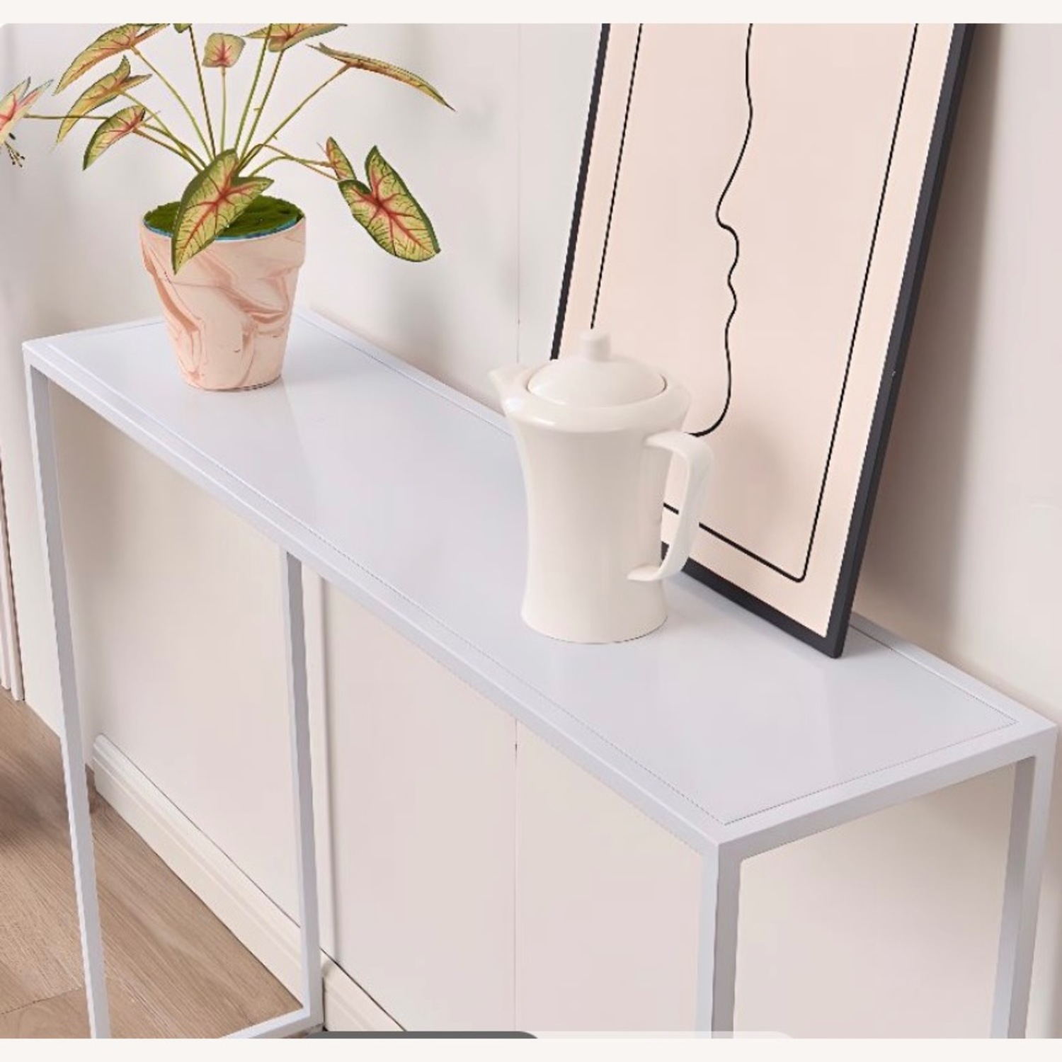 CB2 White Metal Side Table - image-2