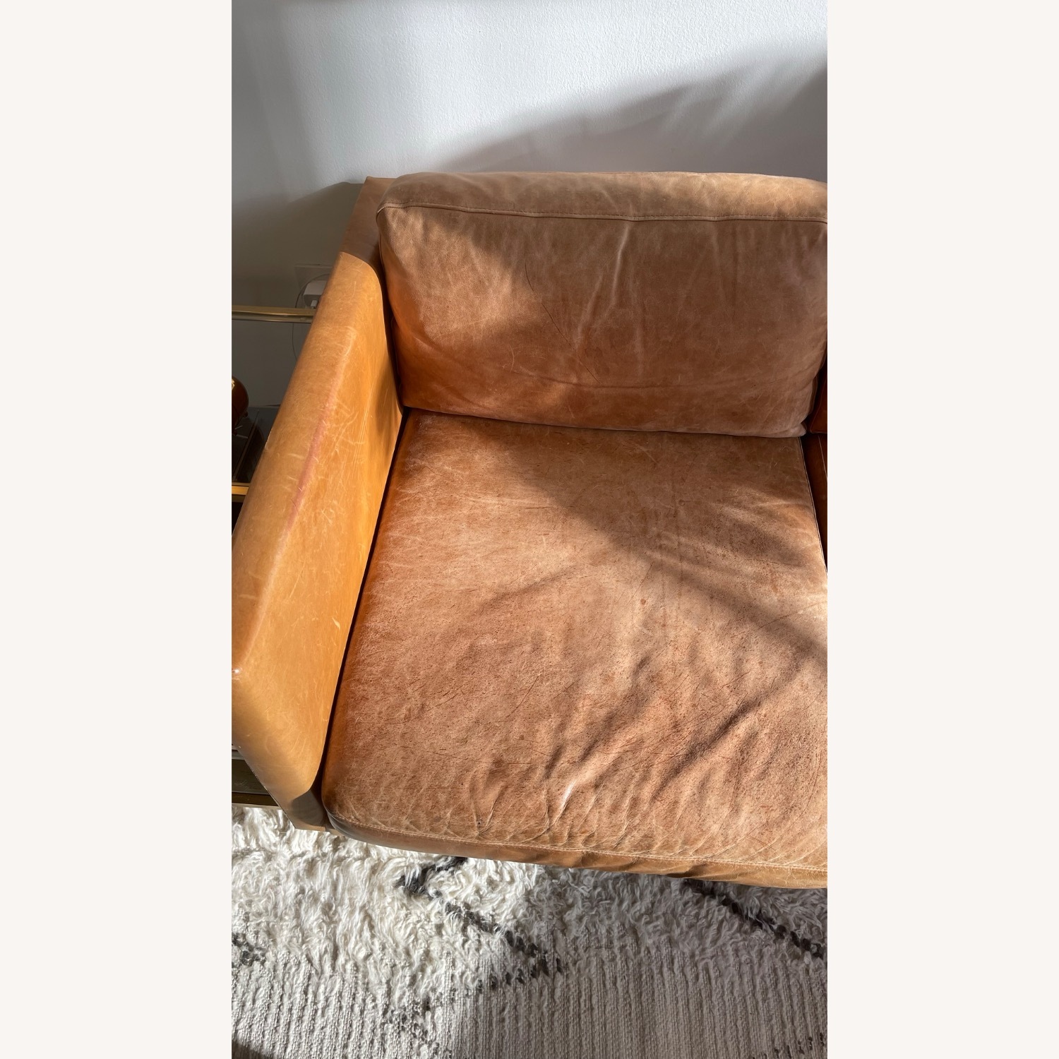 West Elm Natural Leather 3+ Seater Sofa - image-11