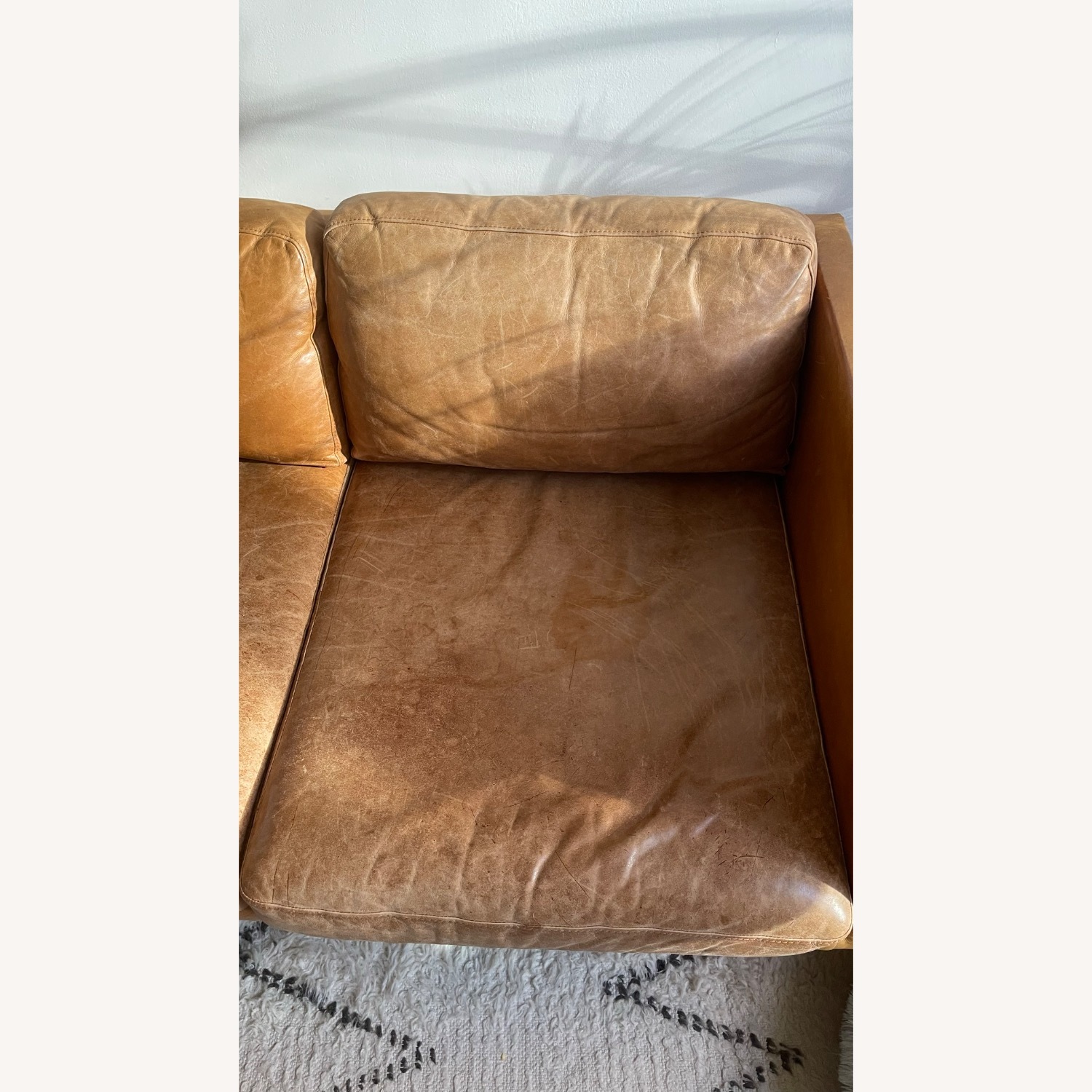 West Elm Natural Leather 3+ Seater Sofa - image-12