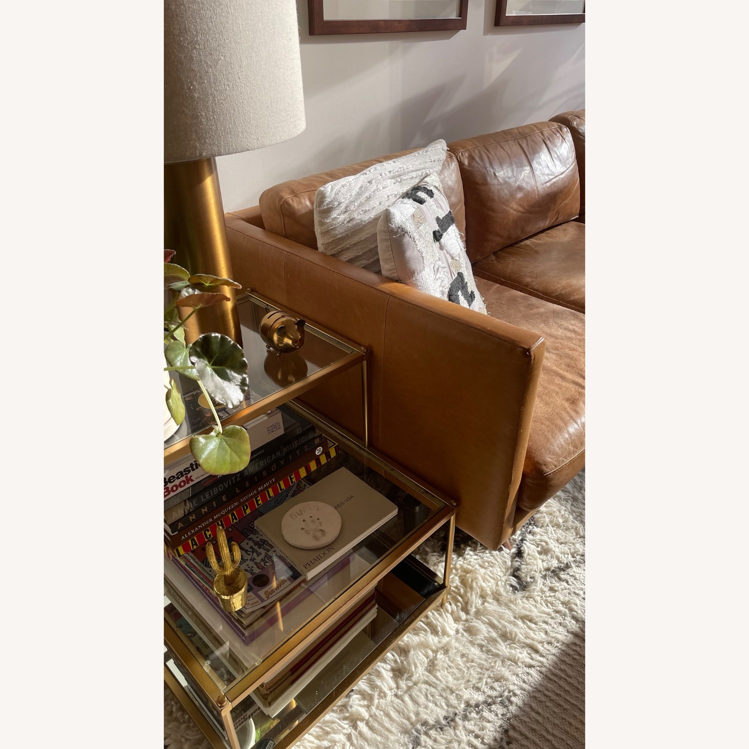 West Elm Natural Leather 3+ Seater Sofa - image-7