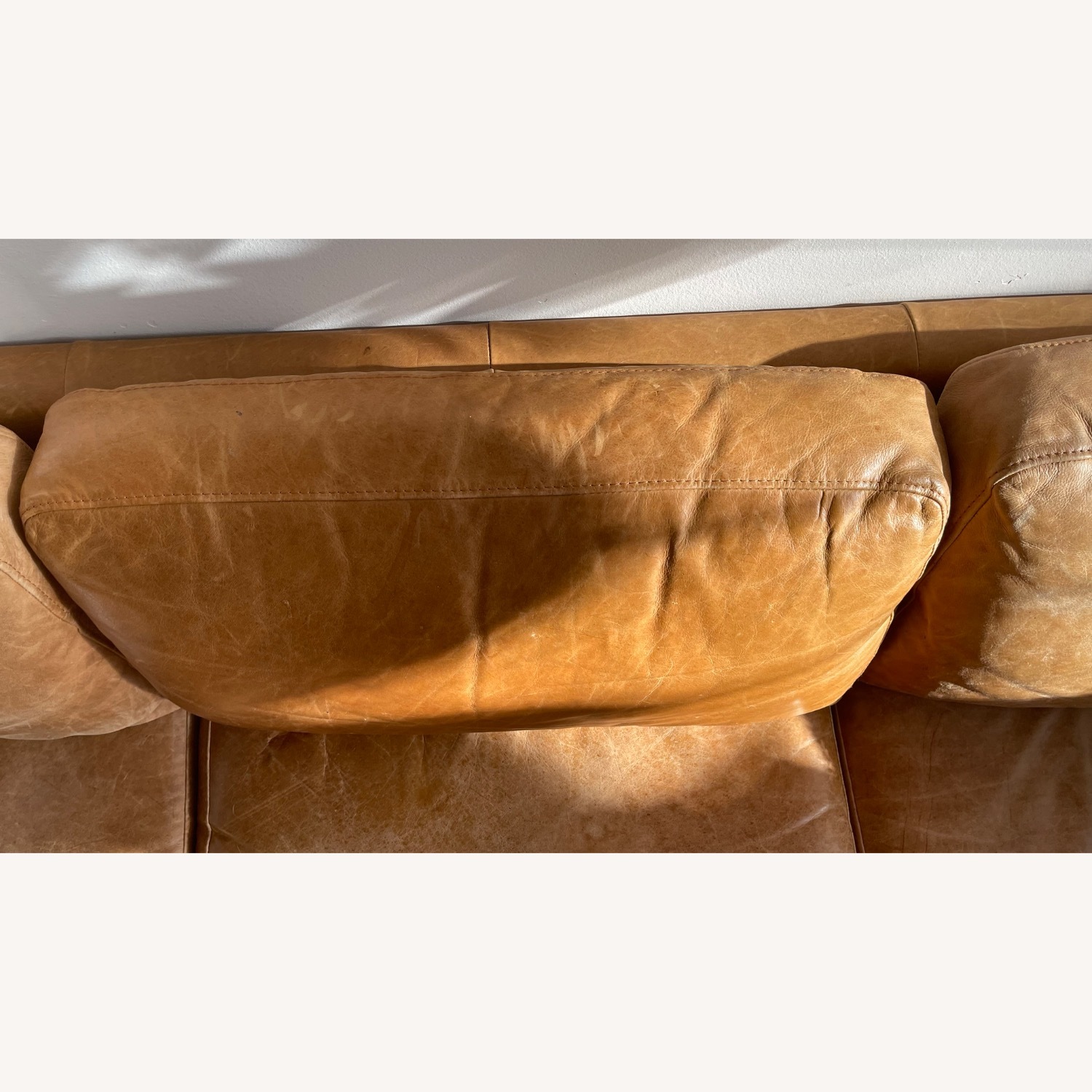 West Elm Natural Leather 3+ Seater Sofa - image-5