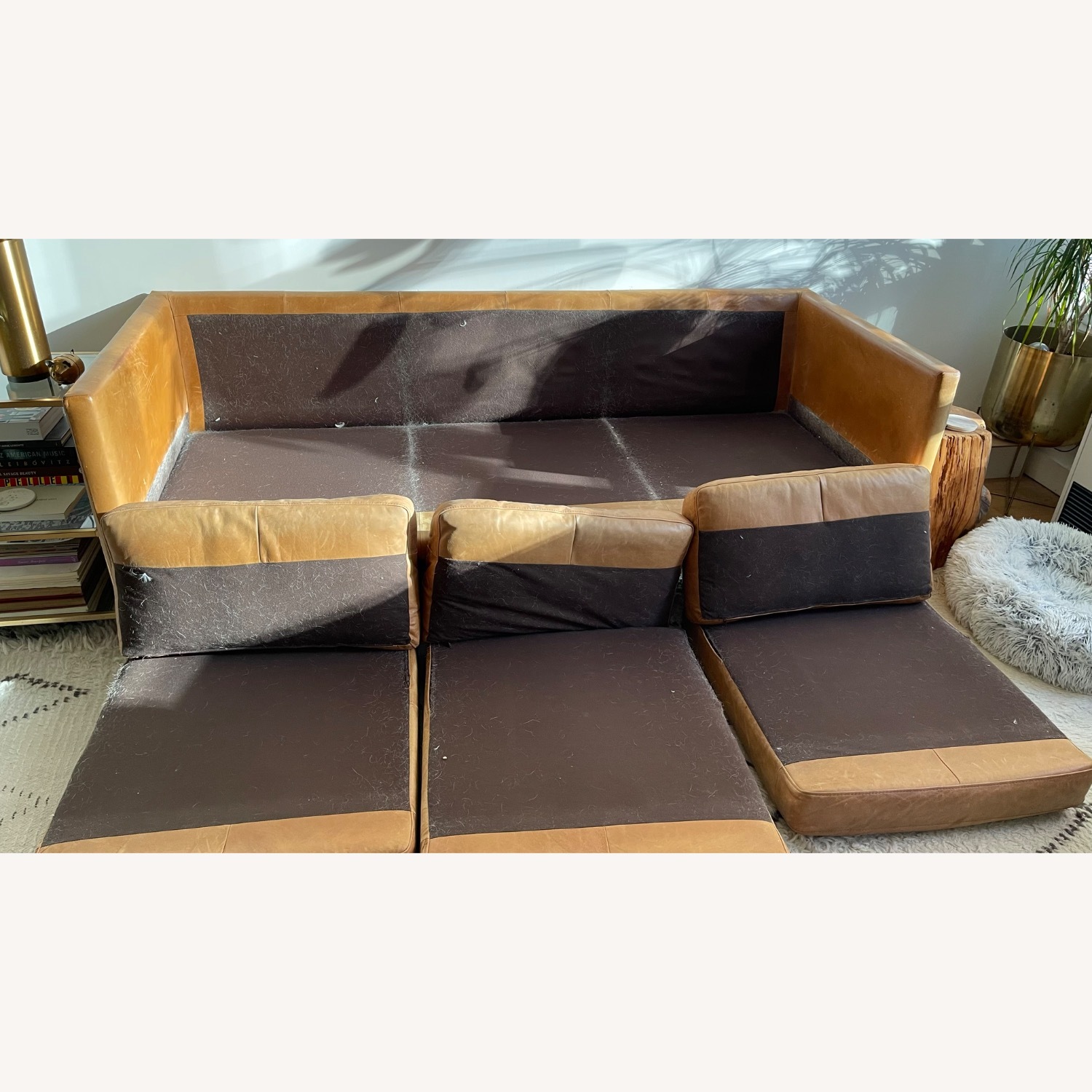 West Elm Natural Leather 3+ Seater Sofa - image-14