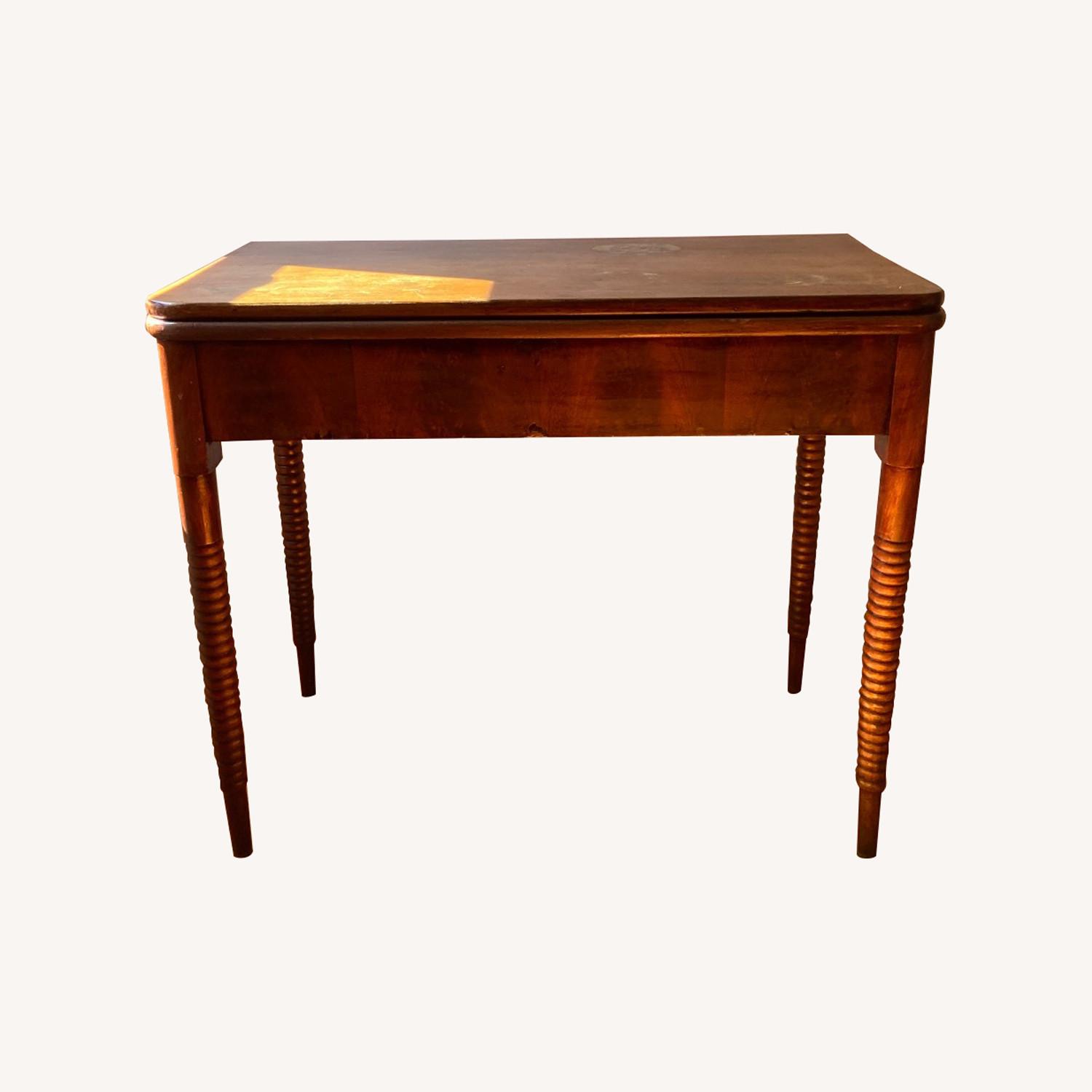 Dark Brown Wood Dining Table - image-0