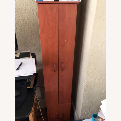 Used Light Brown Wood Veneer Media Storage for sale on AptDeco