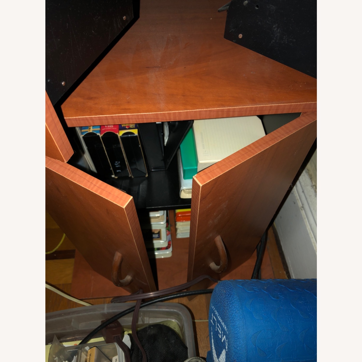 Light Brown Wood Veneer Media Storage - image-3