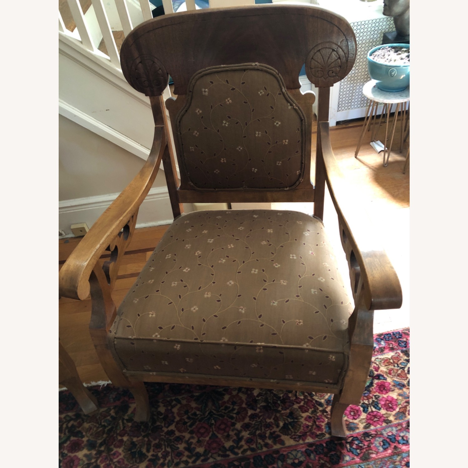 Vintage/Antique Finds Parlor Light Brown Wood Loveseat - image-1