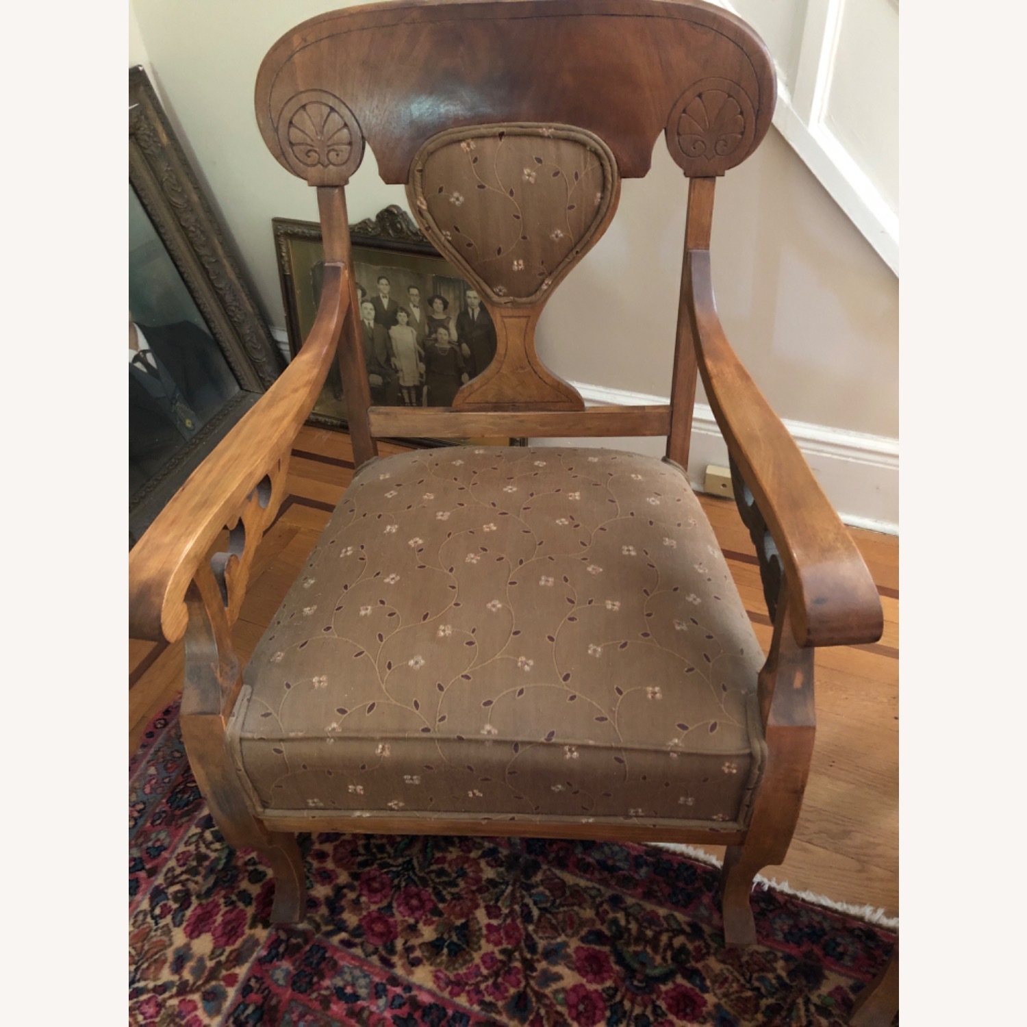 Vintage/Antique Finds Parlor Light Brown Wood Loveseat - image-2
