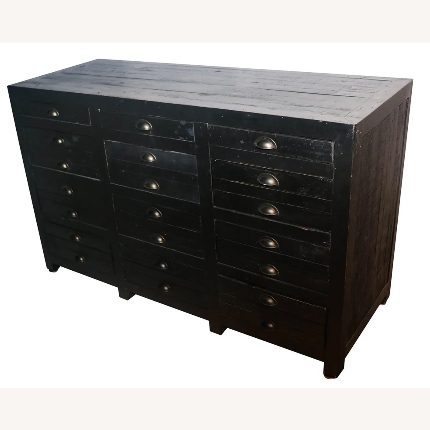 Vintage Multi-Drawer Black Storage Cabinet - image-0
