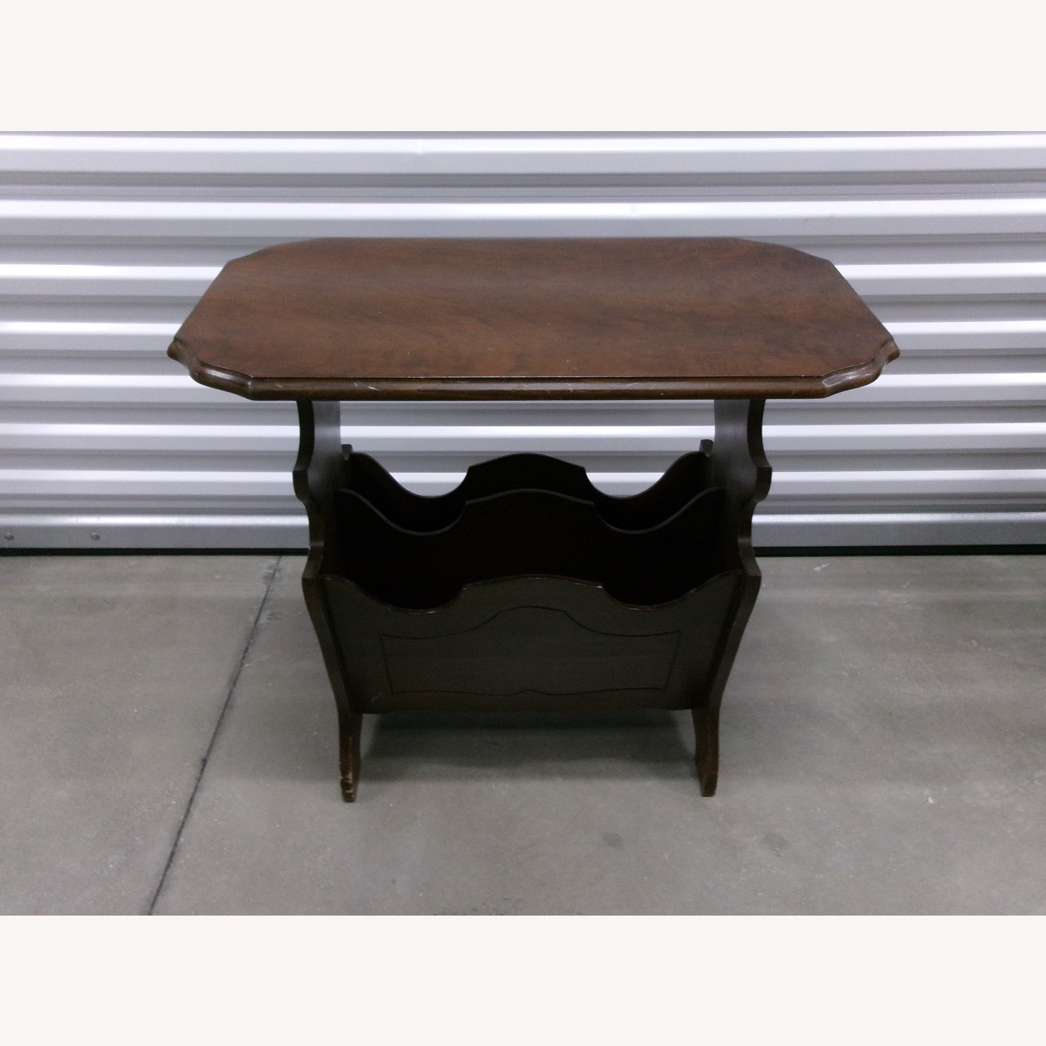 Vintage Wooden Magazine Rack Side Table - image-1