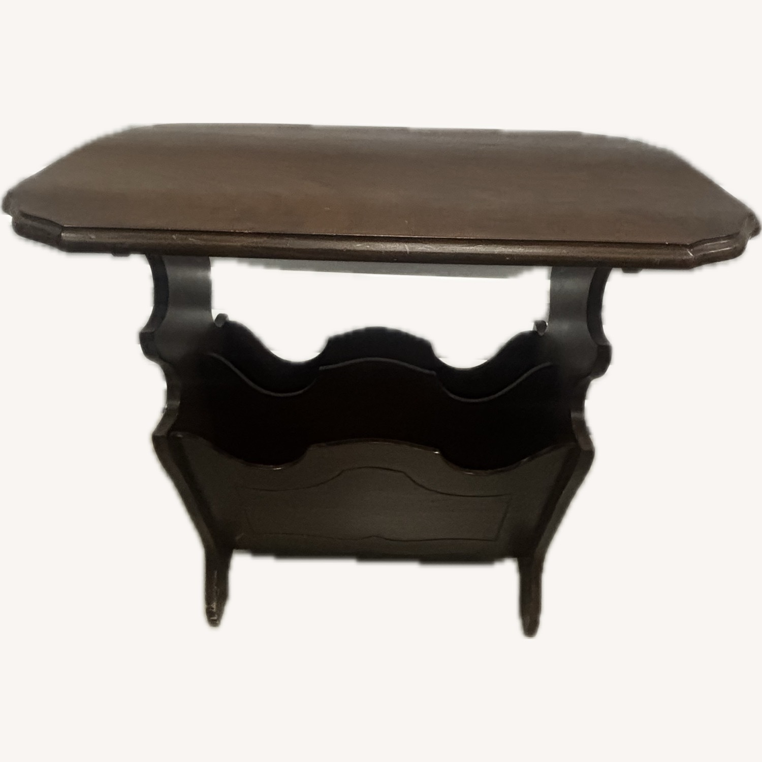 Vintage Wooden Magazine Rack Side Table - image-0
