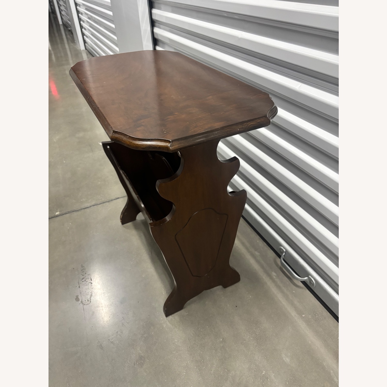 Vintage Wooden Magazine Rack Side Table - image-2