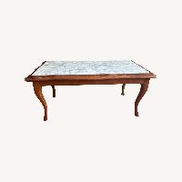 Cherry Wood Marble Top Coffee Table