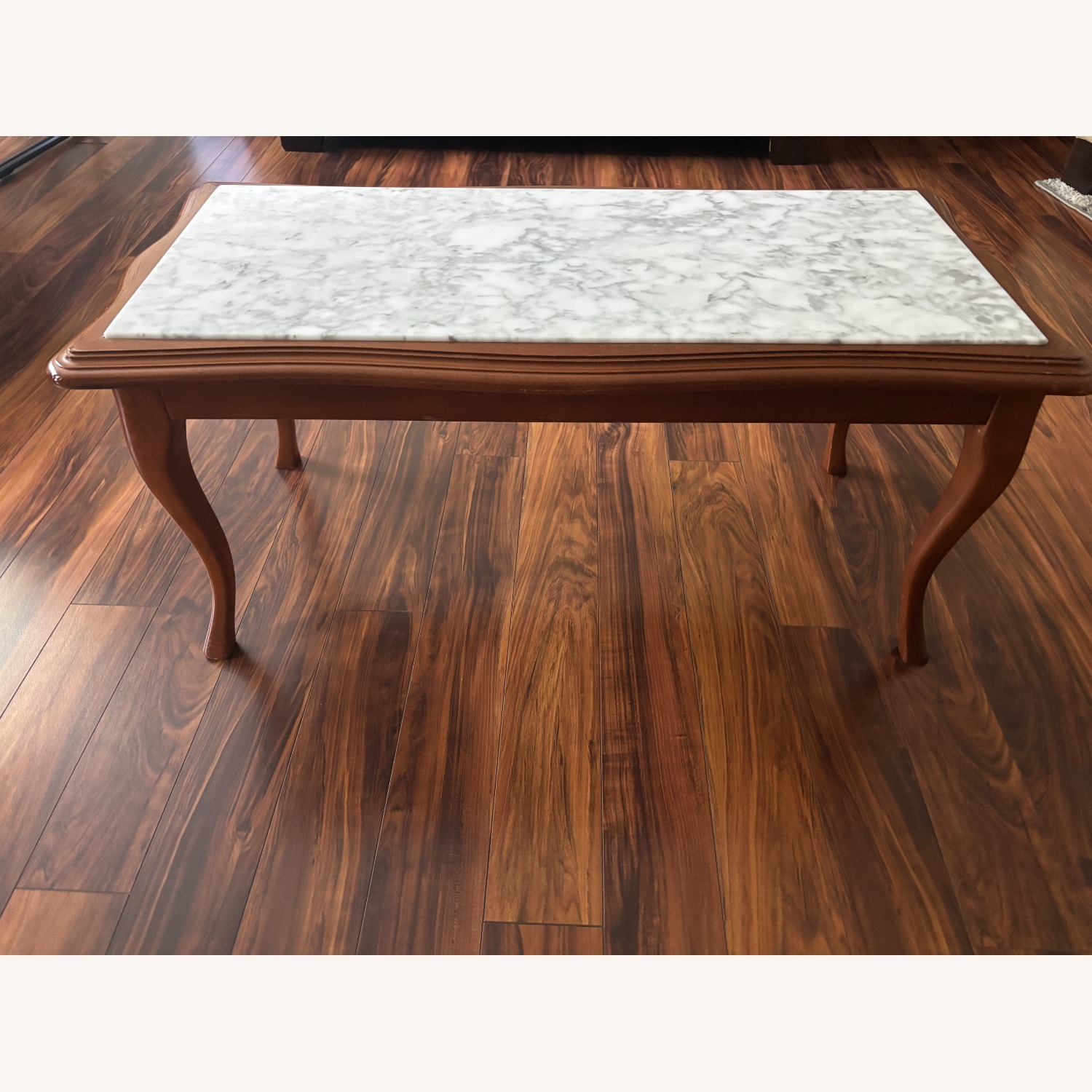 Cherry Wood Marble Top Coffee Table - image-6
