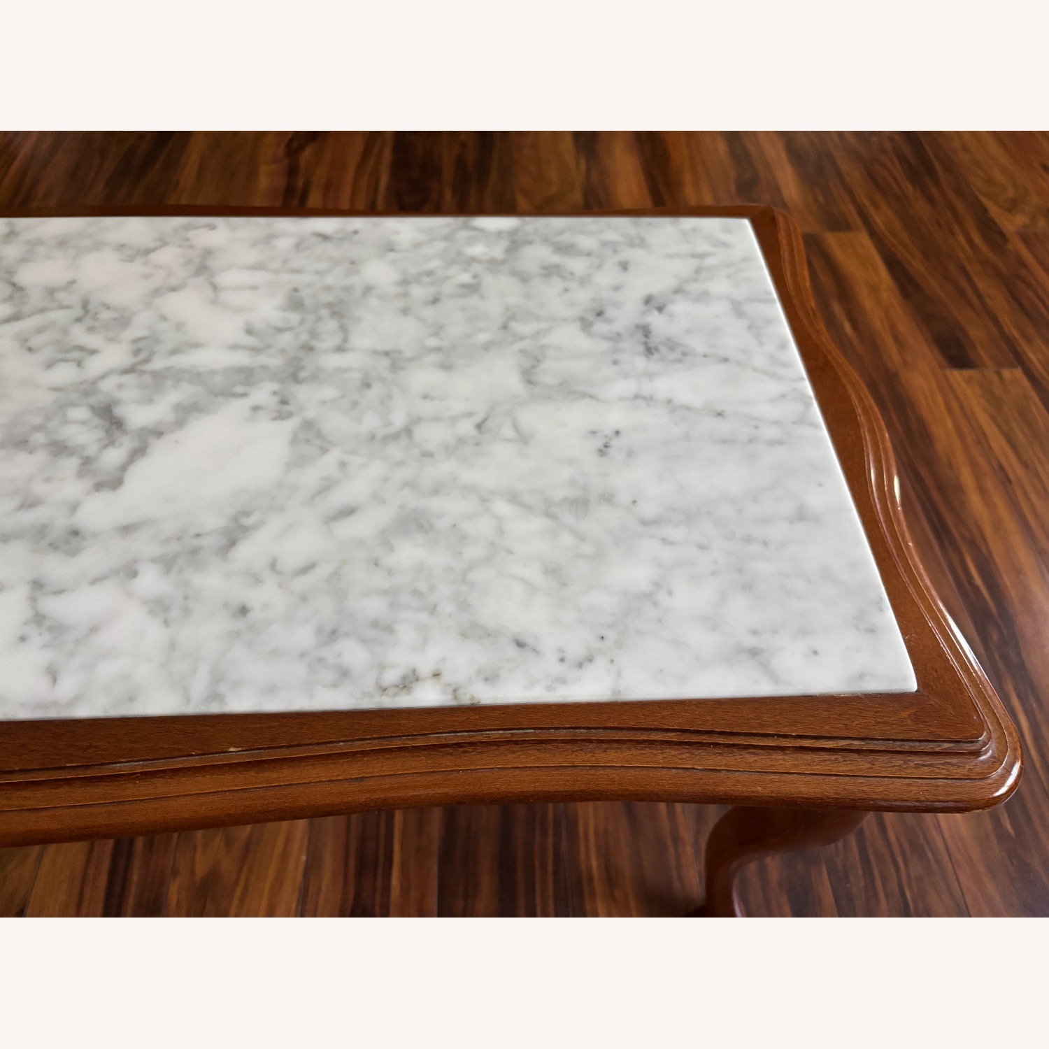 Cherry Wood Marble Top Coffee Table - image-7