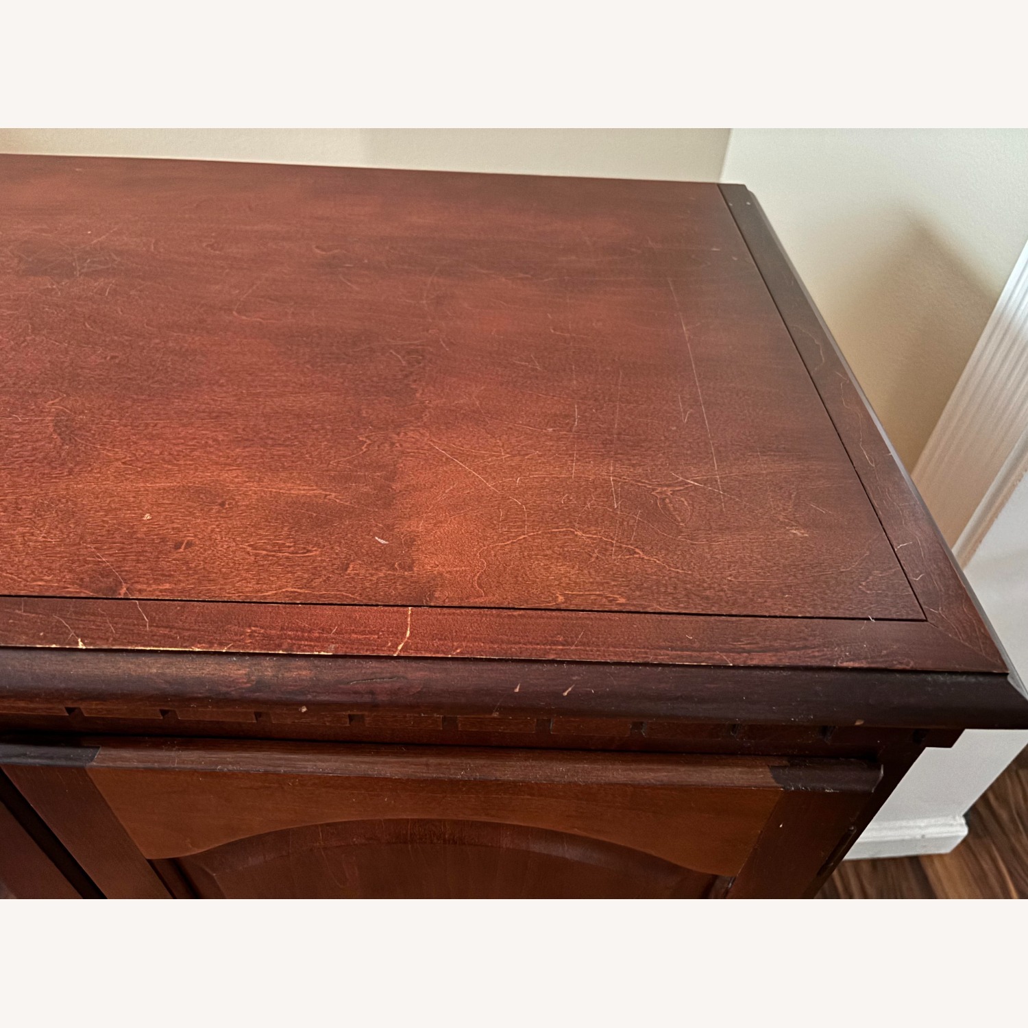 Cherry Wood Mobile TV Console - image-11