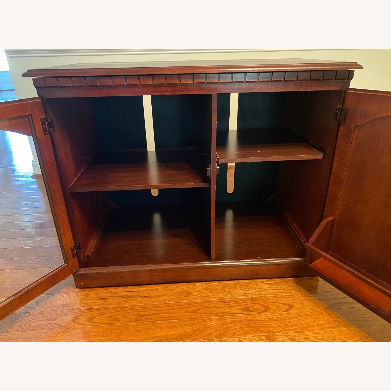 Cherry Wood Mobile TV Console - image-7