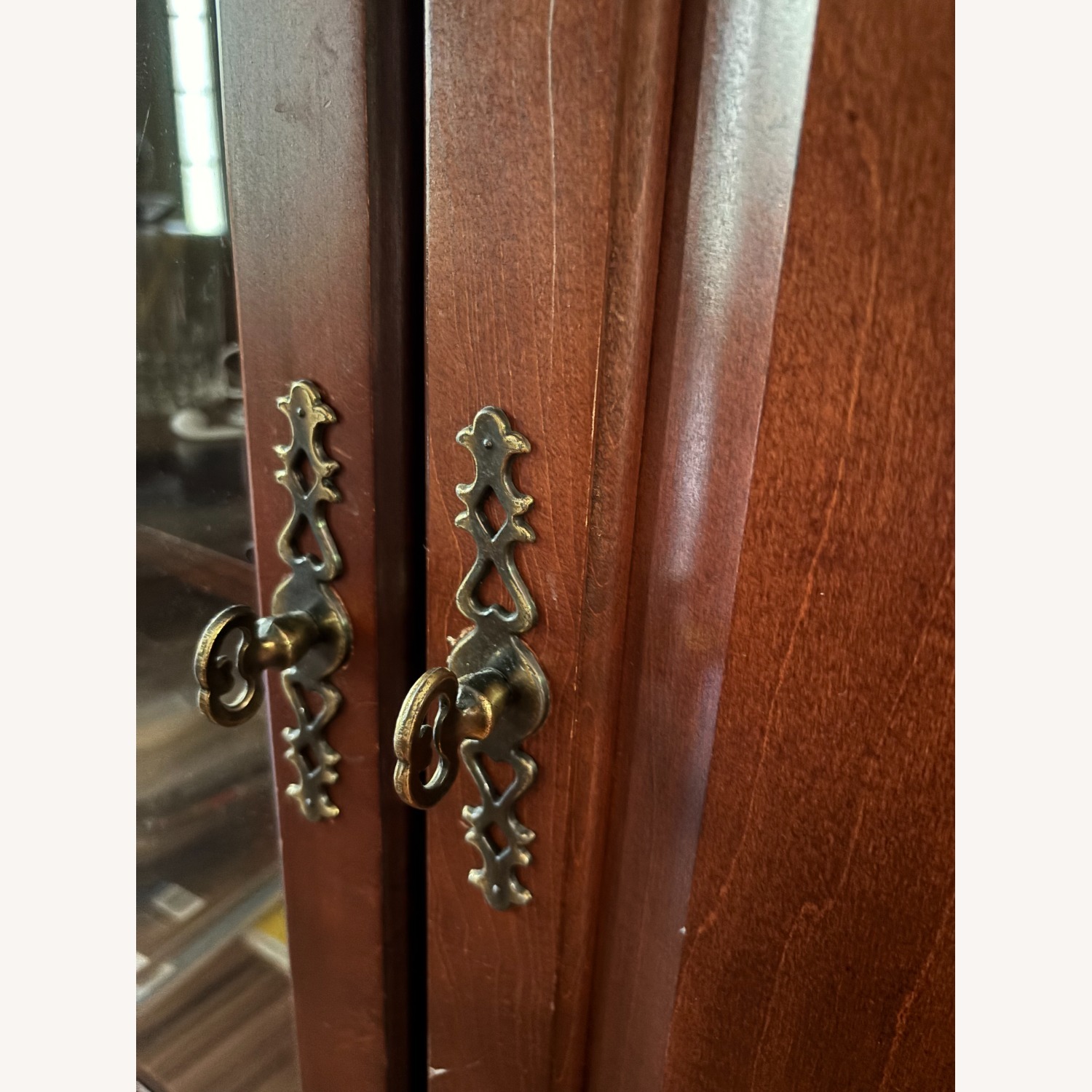 Cherry Wood Mobile TV Console - image-12