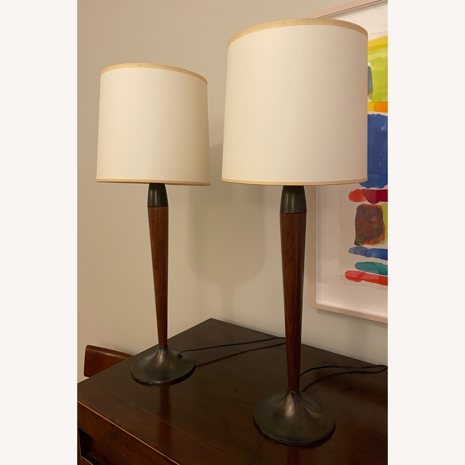 Mid-Century Modern Walnut Table Lamps - image-4