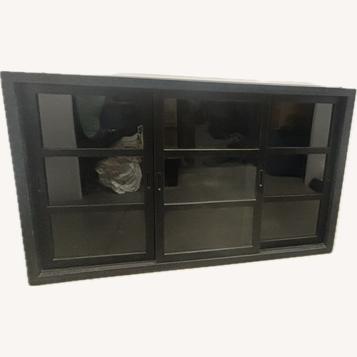 Used Industrial Black Cabinet with Sliding Glass Doors for sale on AptDeco