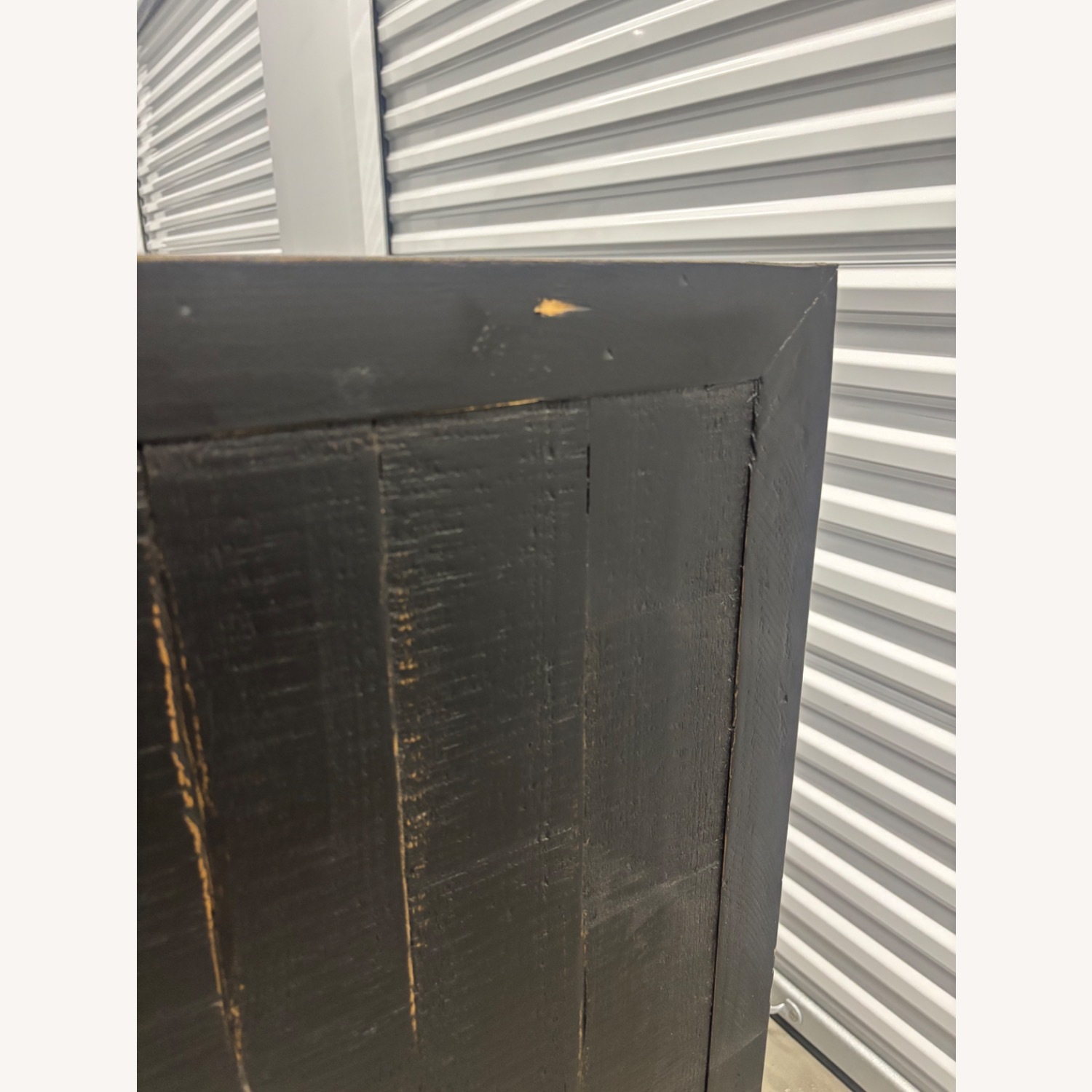 Industrial Black Cabinet with Sliding Glass Doors - image-4