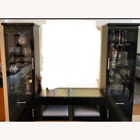 Custom Made Black Lacquer Wood Sideboard