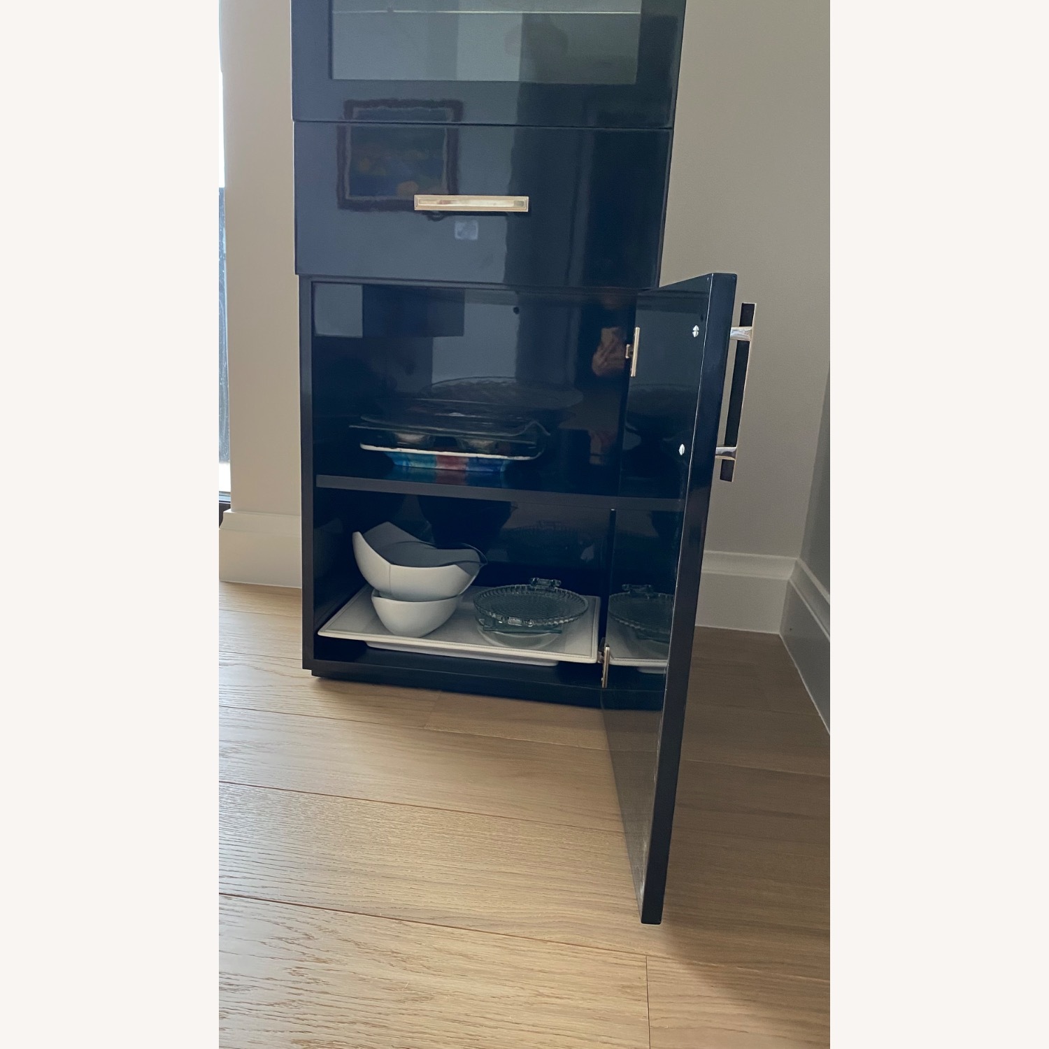 Custom Made Black Lacquer Wood Sideboard - image-3