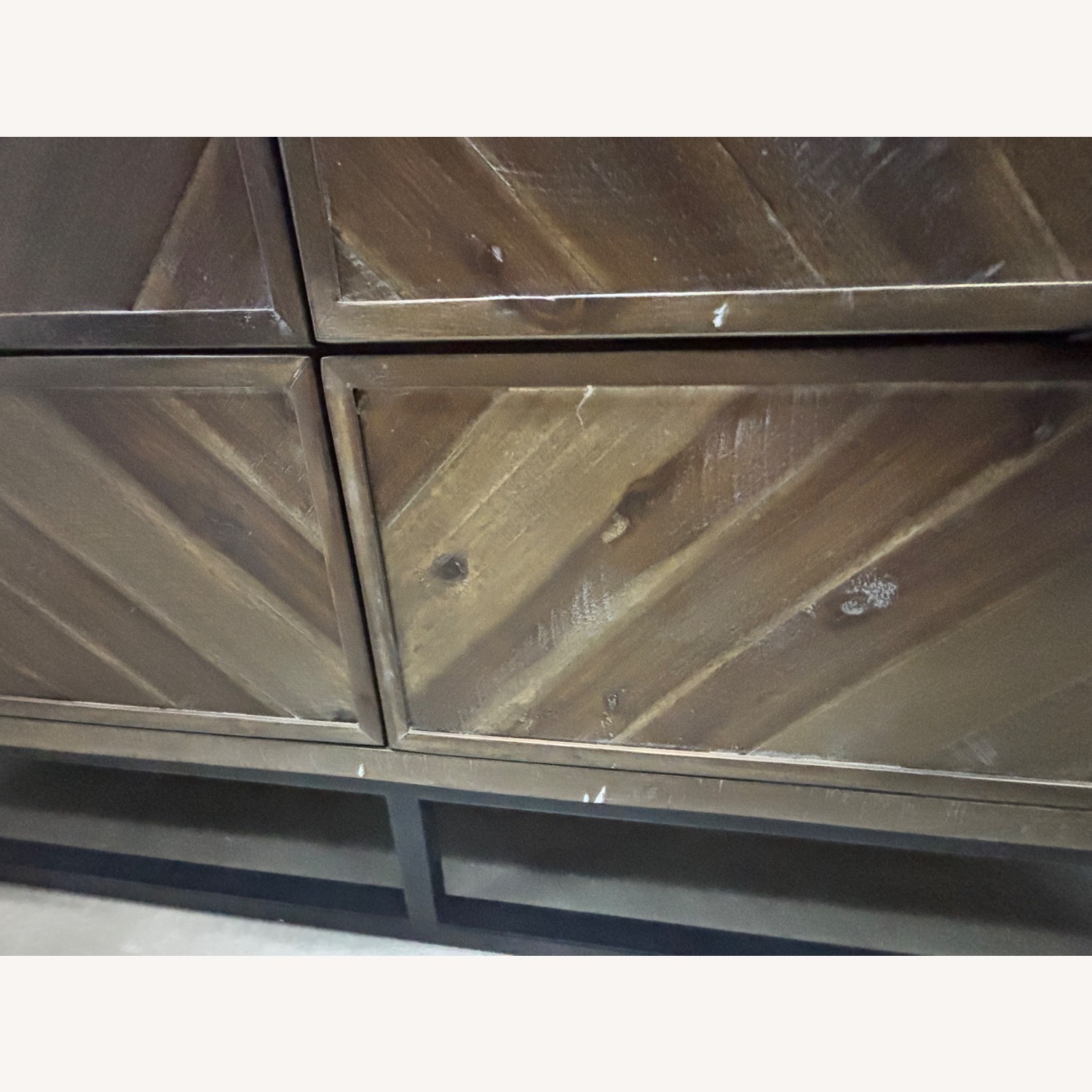 6-Drawer Herringbone Front Dresser with Metal Base - image-3