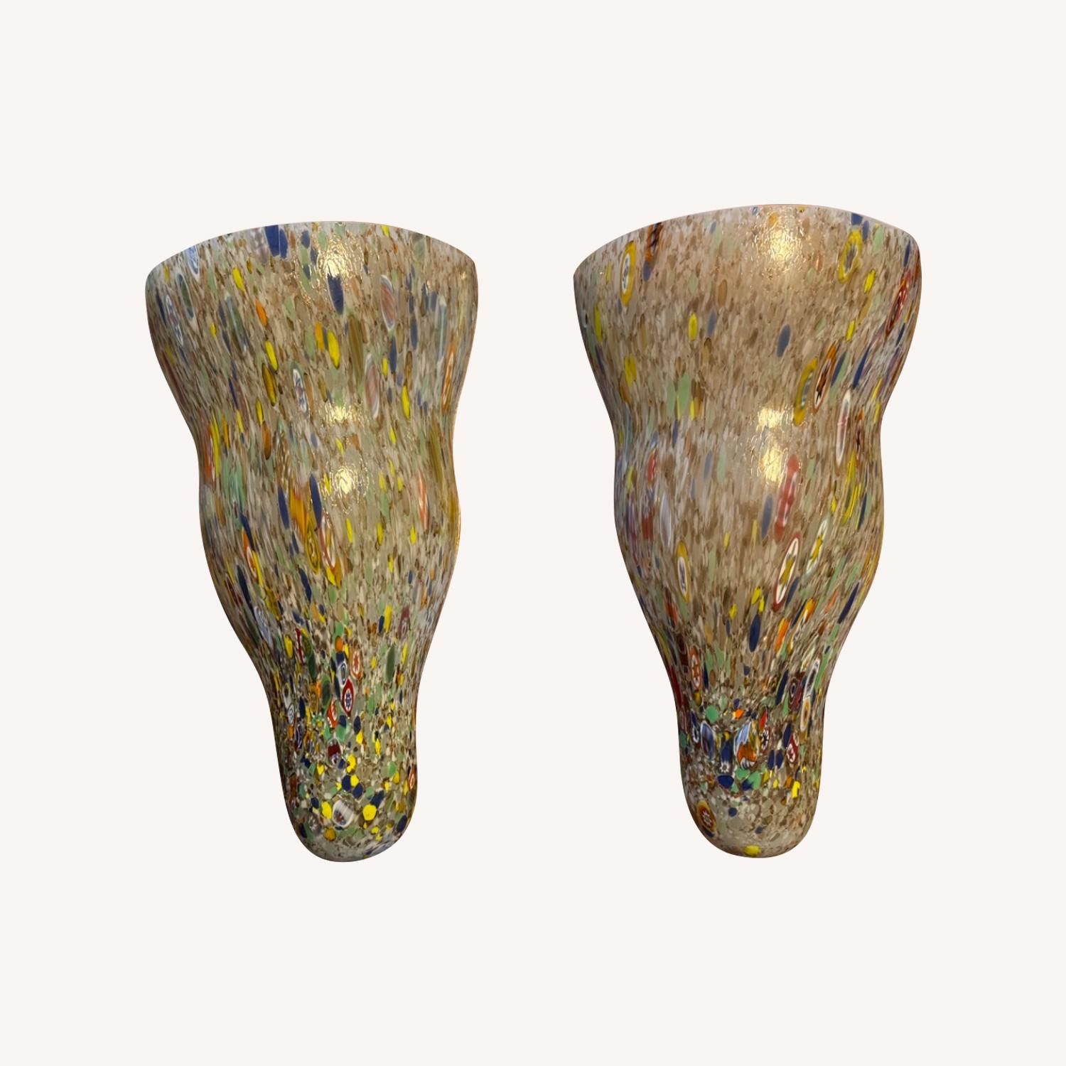 Italian Glass Sconce Pair - image-0