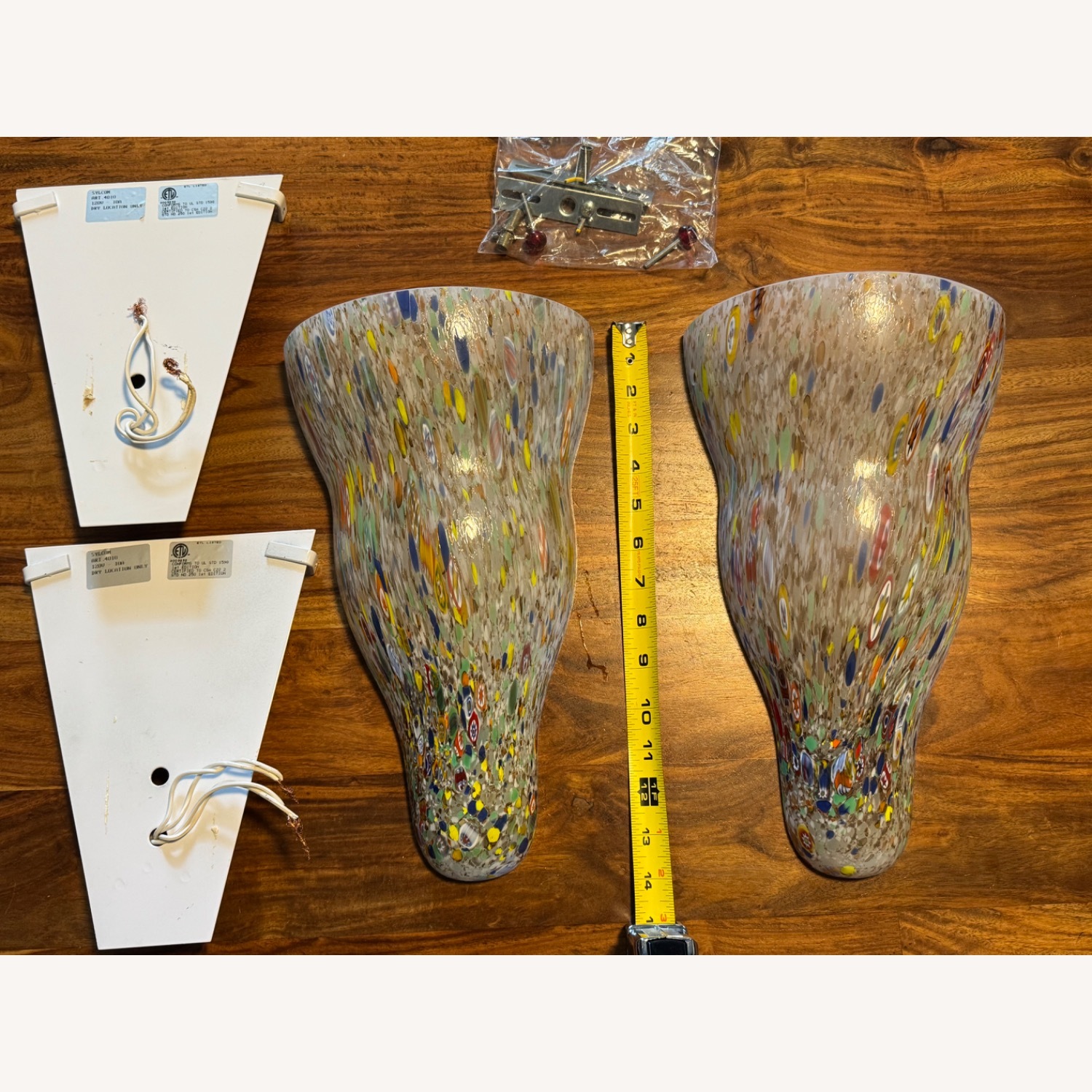Italian Glass Sconce Pair - image-1