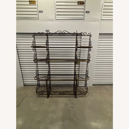 Used Vintage Wrought Iron & Brass Baker’s Rack for sale on AptDeco