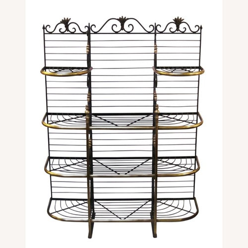 Used Vintage Wrought Iron & Brass Baker’s Rack for sale on AptDeco