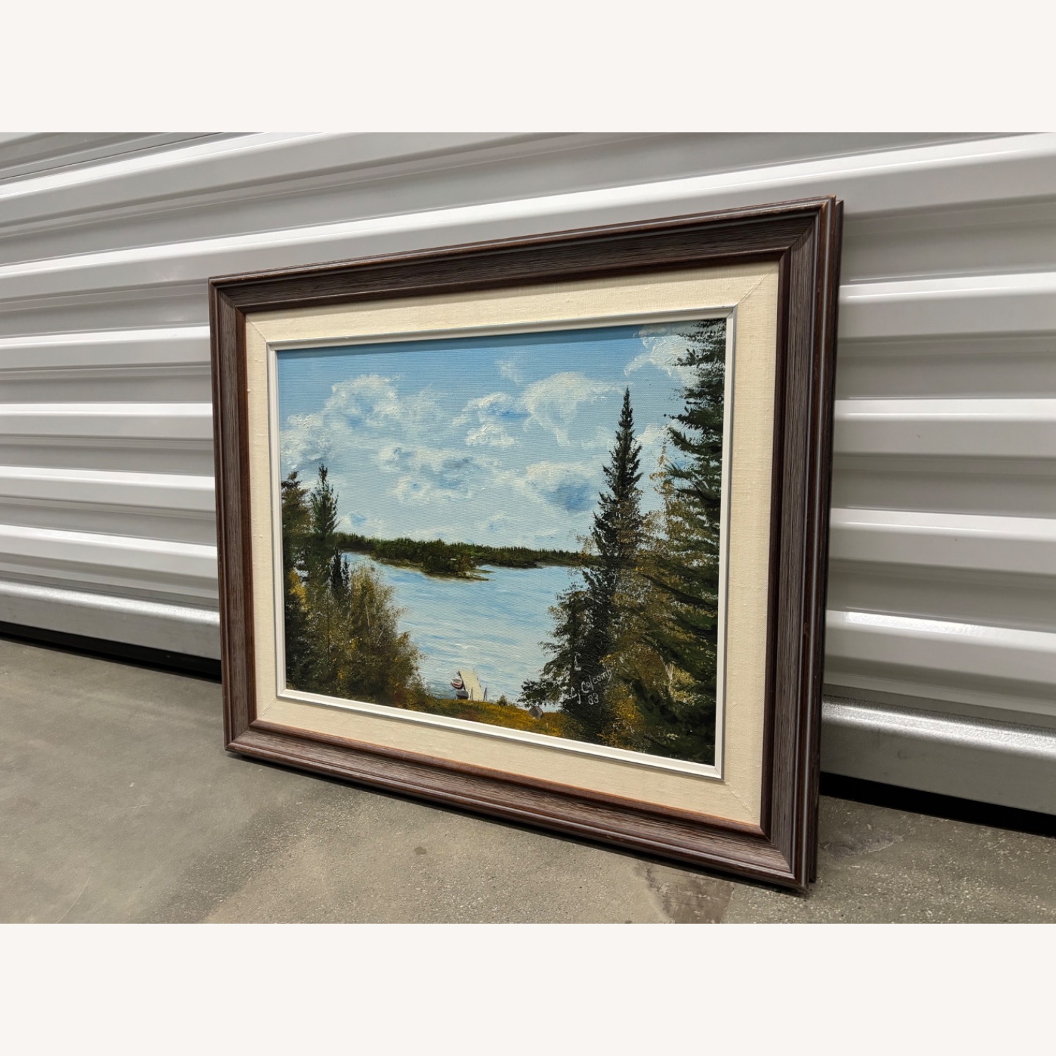 Original Oil Painting Lakeside Landscape  - image-2