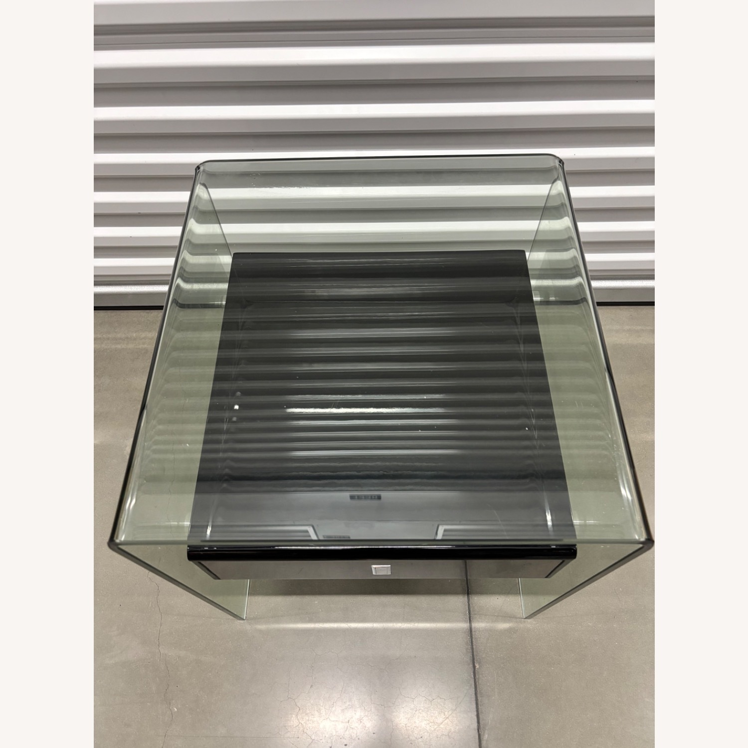 Modern Glass Side Table with Floating Drawer - image-3