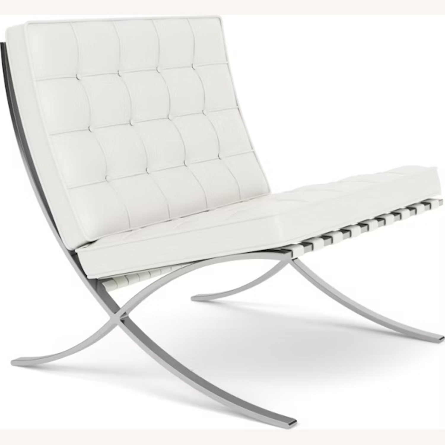 Knoll Barcelona White Leather Accent Chair  - image-5