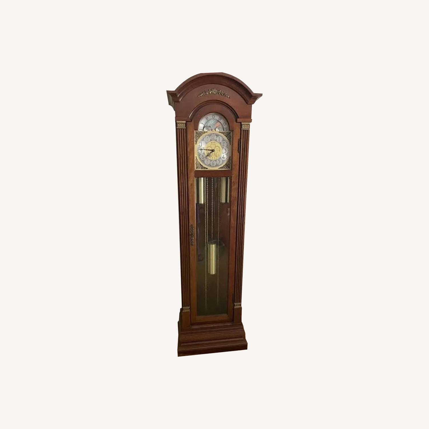 Antique Herschede Hall Grandfather Clock - image-0