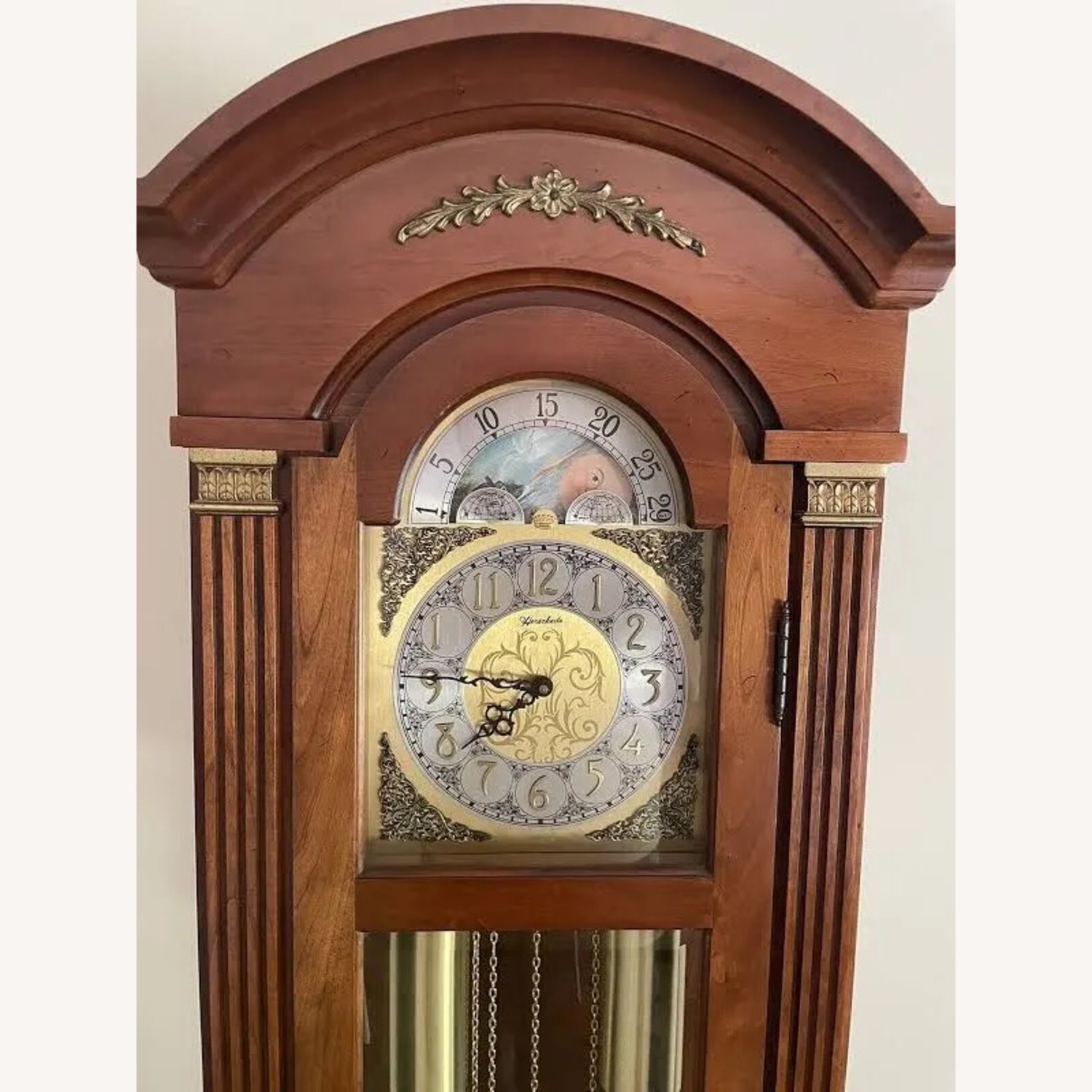 Antique Herschede Hall Grandfather Clock - image-2
