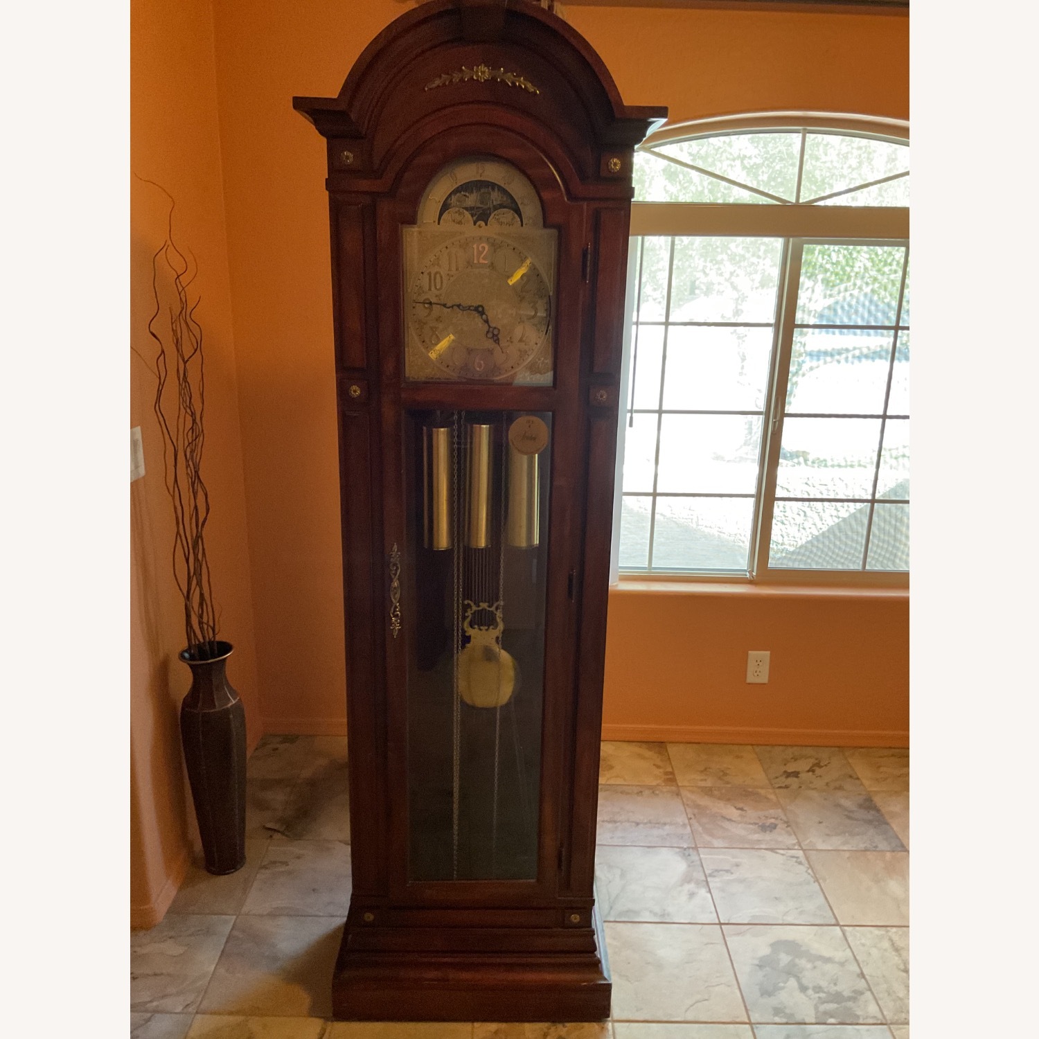 Antique Herschede Hall Grandfather Clock - image-5