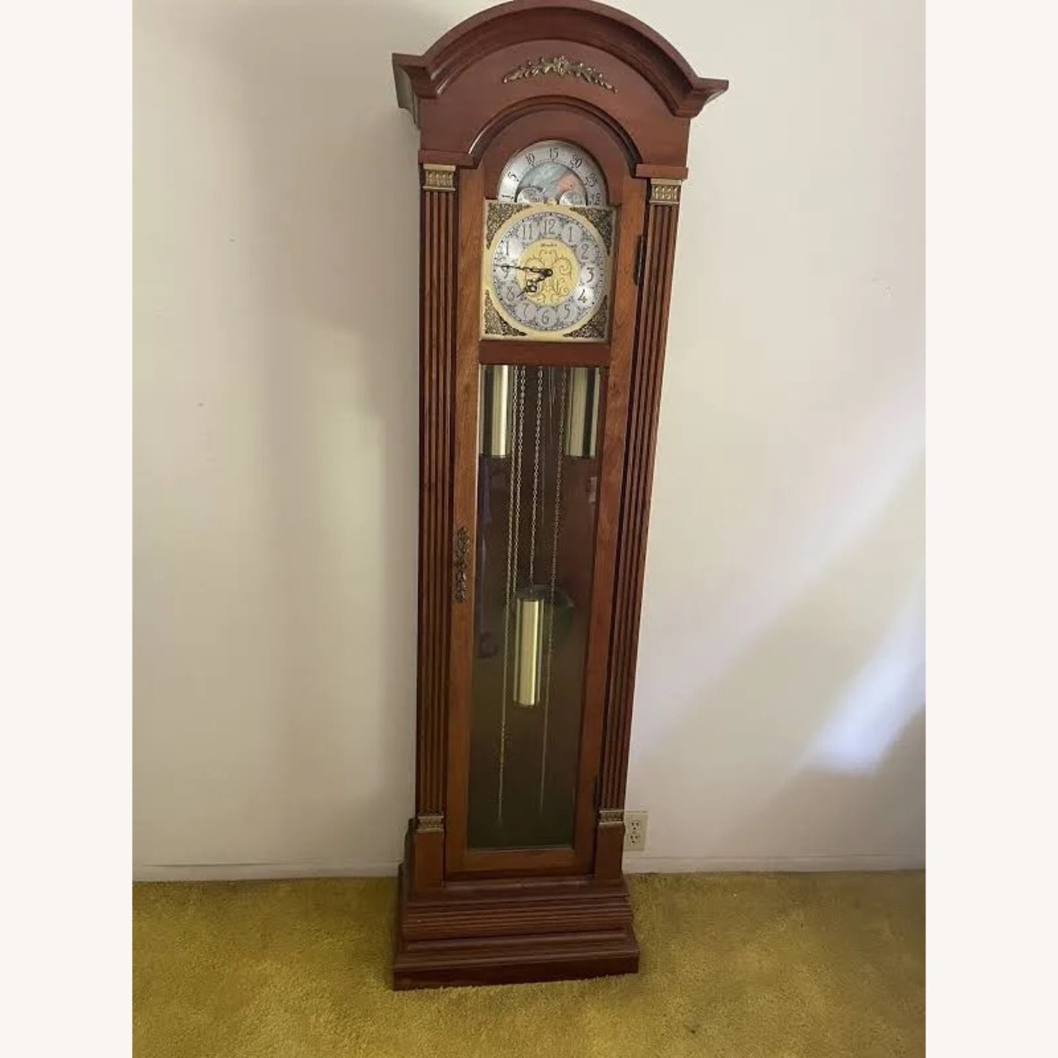 Antique Herschede Hall Grandfather Clock - image-1
