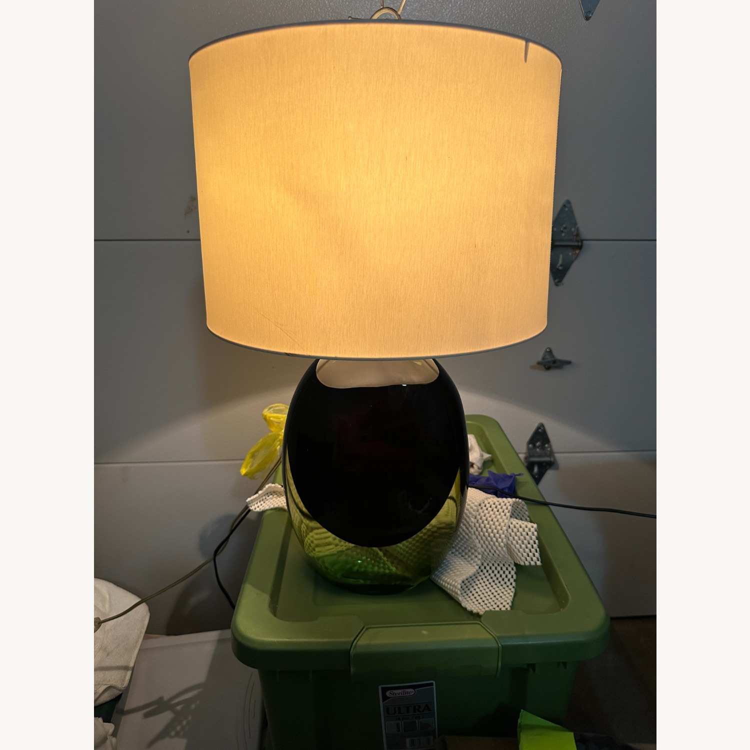 Vintage/Antique Finds Green Glass Table Lamps - image-10