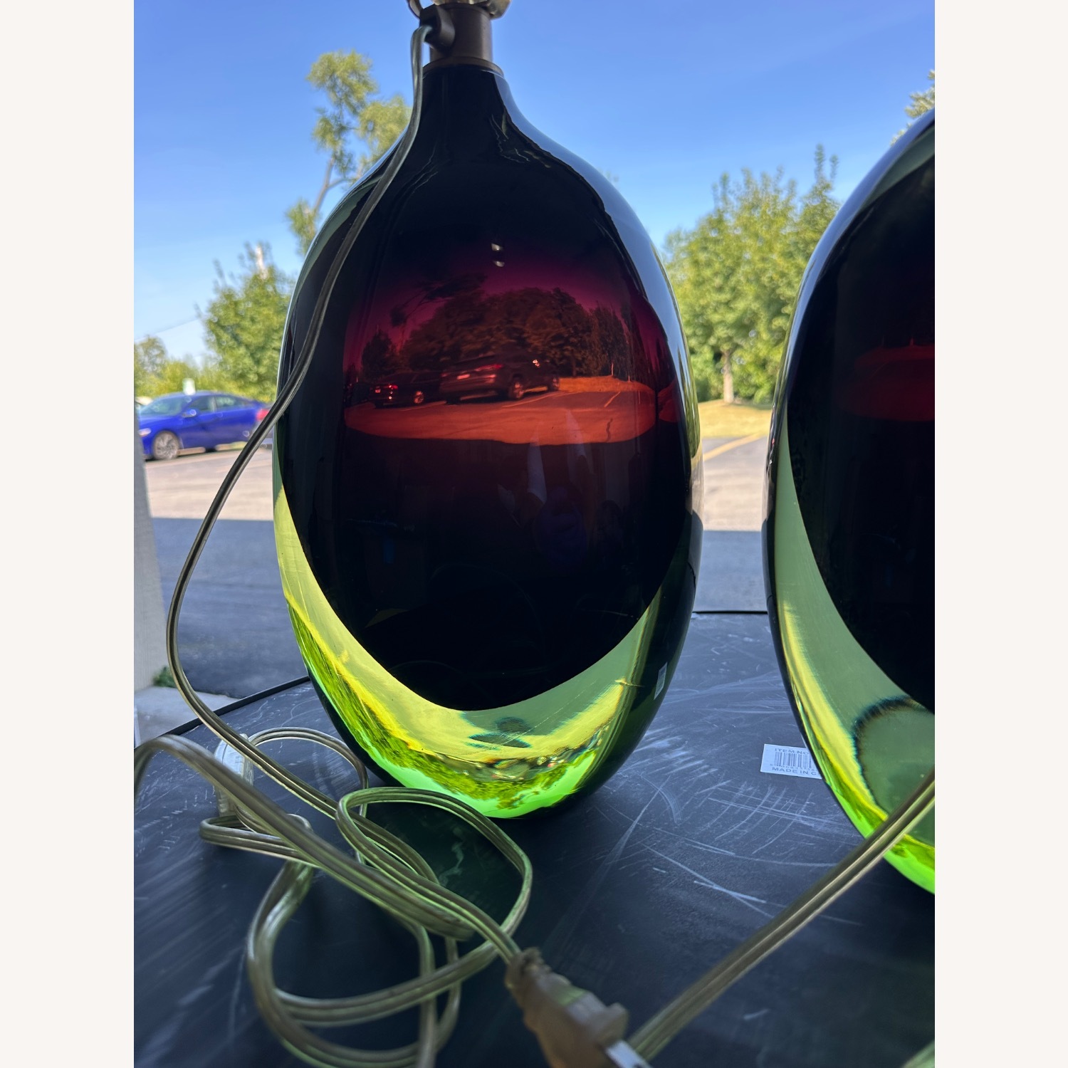 Vintage/Antique Finds Green Glass Table Lamps - image-18